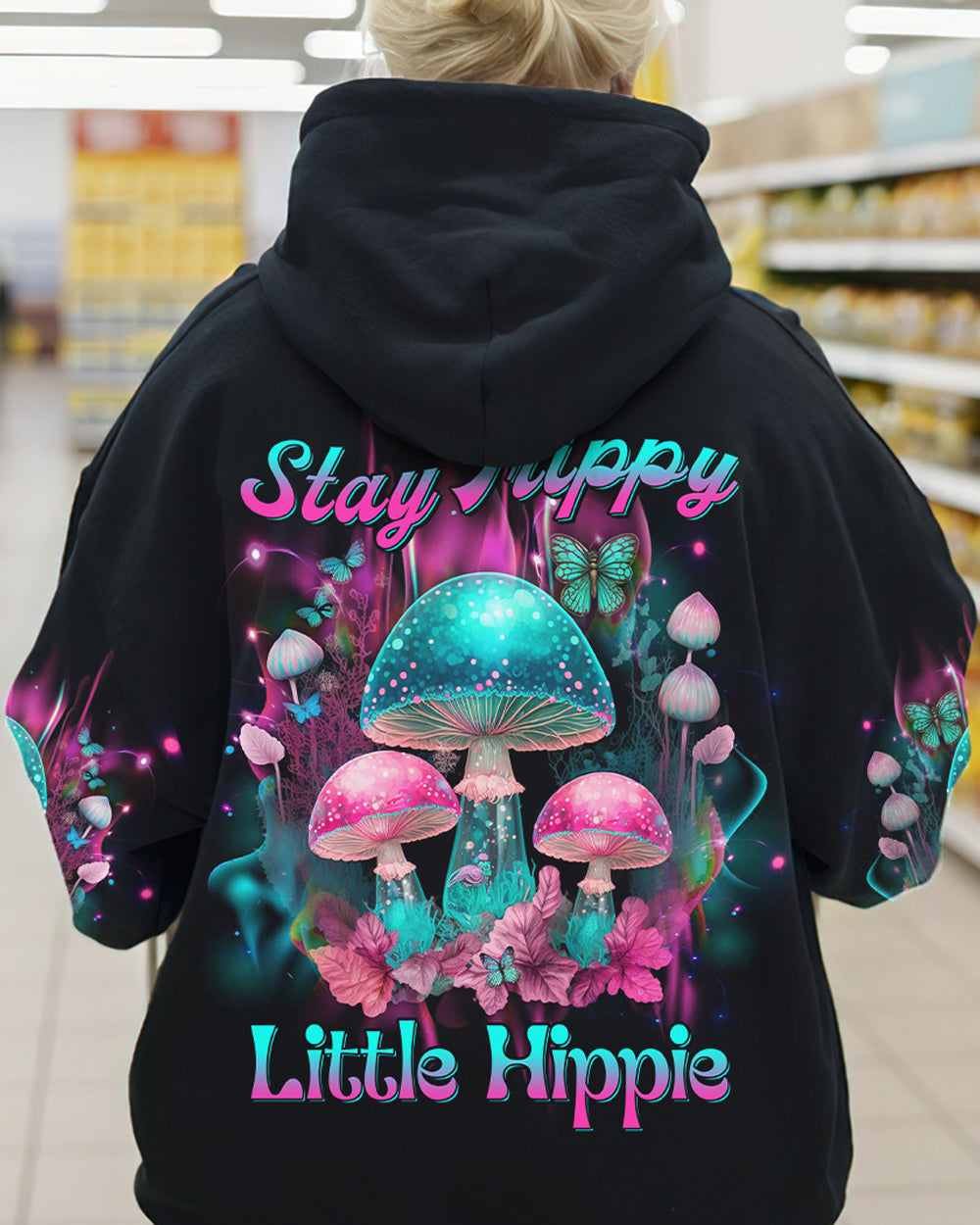 STAY TRIPPY LITTLE HIPPIE MUSHROOMS ALL OVER PRINT - YHHG1003234