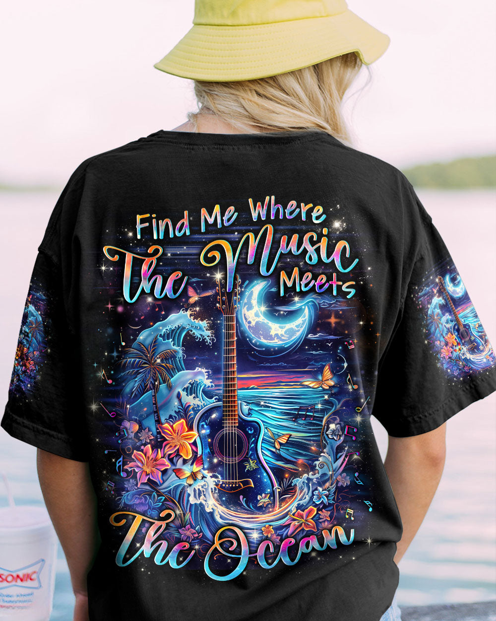 FIND ME WHERE THE MUSIC MEETS THE OCEAN GUITAR ALL OVER PRINT - YHLN0103243