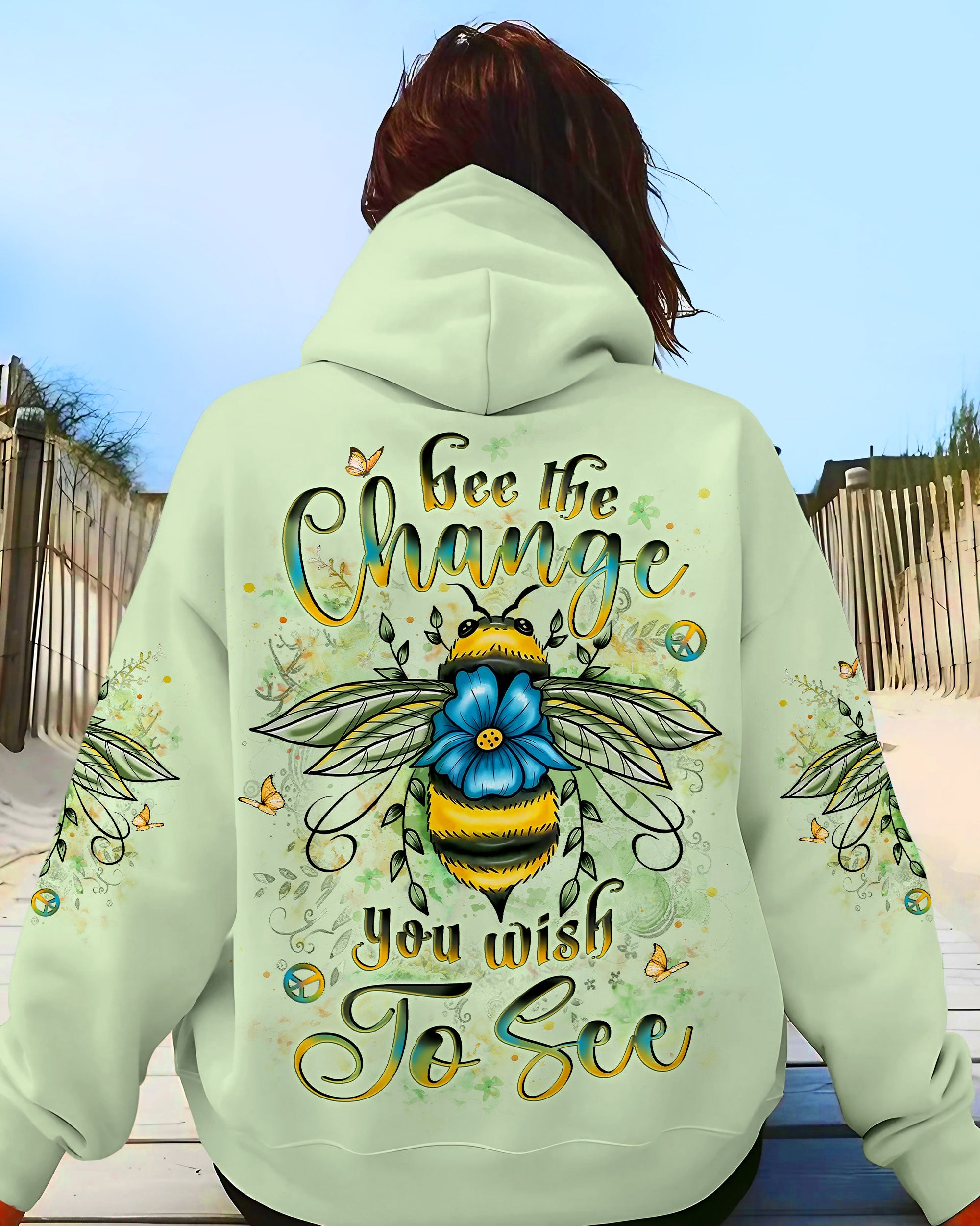 BEE THE CHANGE ALL OVER PRINT - YHLT1411241