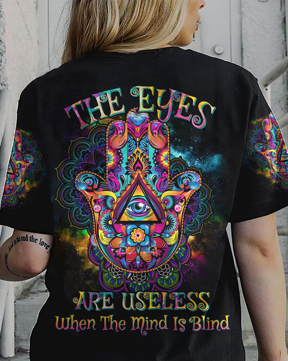 THE EYES ARE USELESS WHEN THE MIND IS BLIND ALL OVER PRINT - YHHG2004233