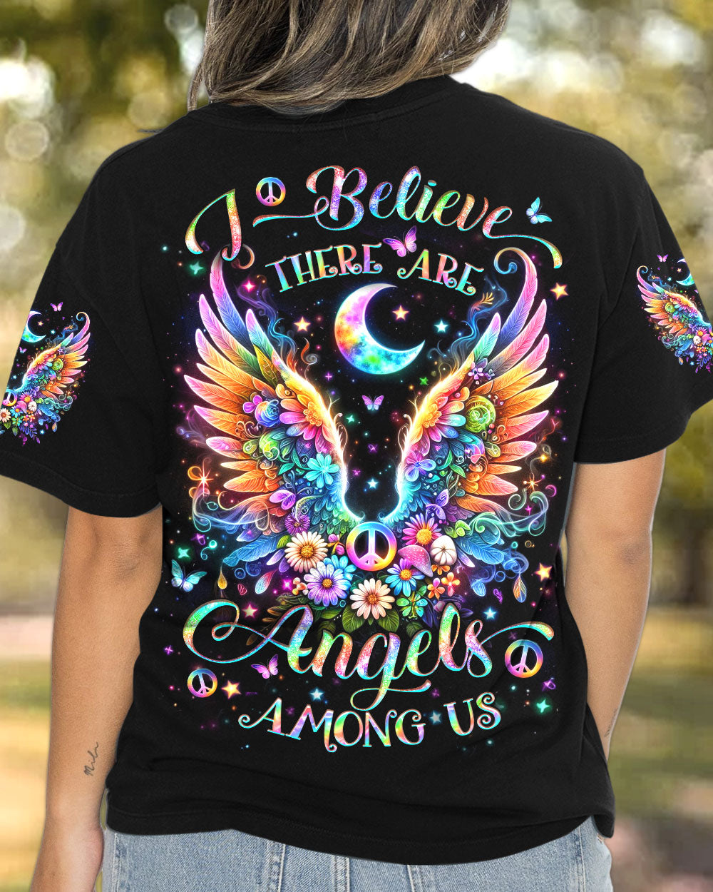 I BELIEVE THERE ARE ANGELS AMONG US WINGS ALL OVER PRINT - YHDU0904243