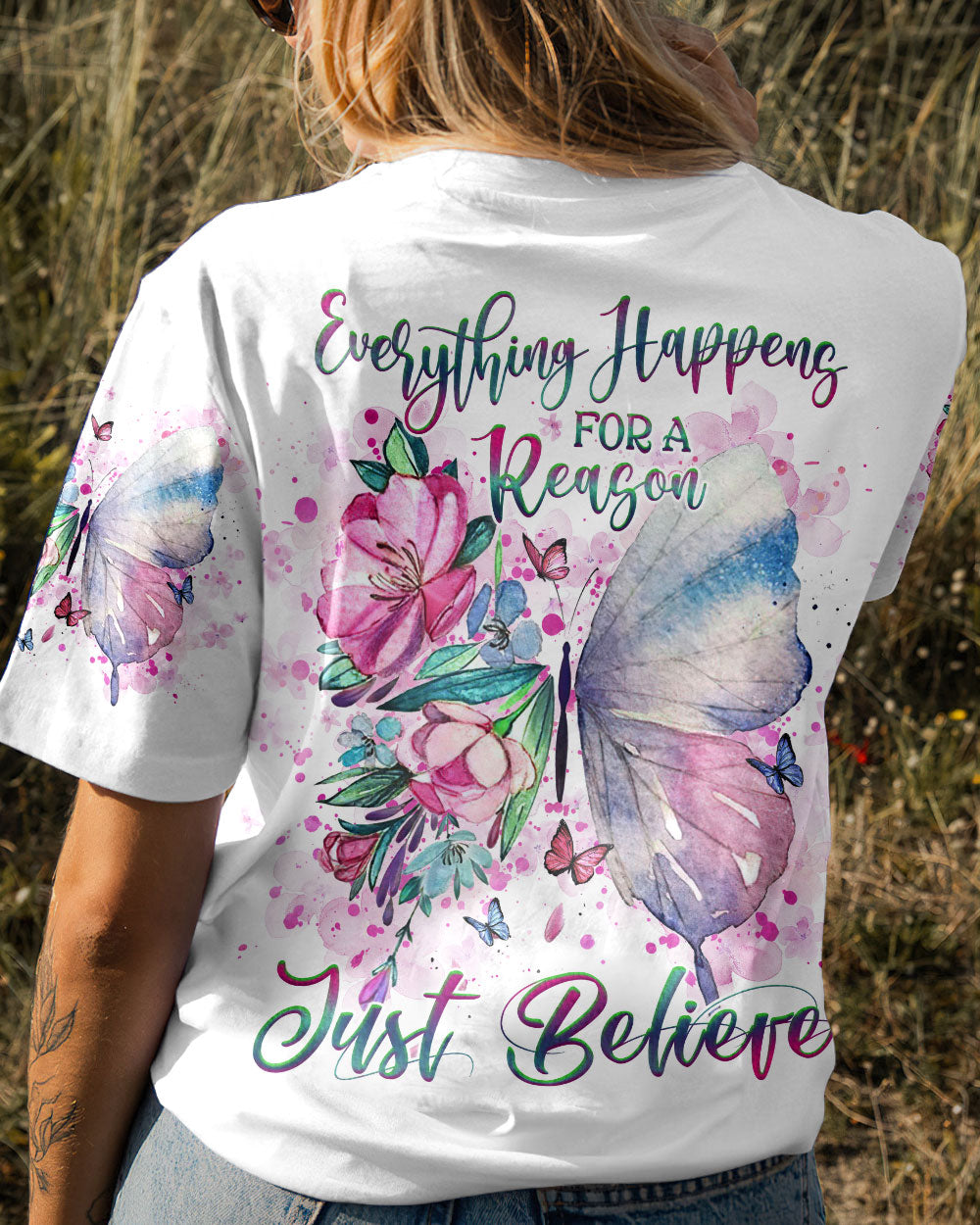 JUST BELIEVE BUTTERFLY ALL OVER PRINT - YHHG2306231