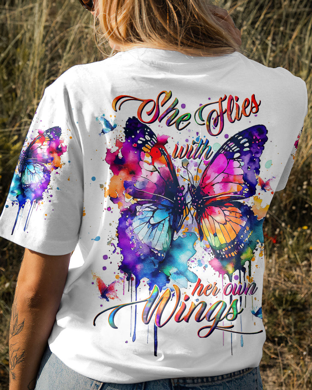 SHE FLIES WITH HER WINGS ALL OVER PRINT - YHHG0906232
