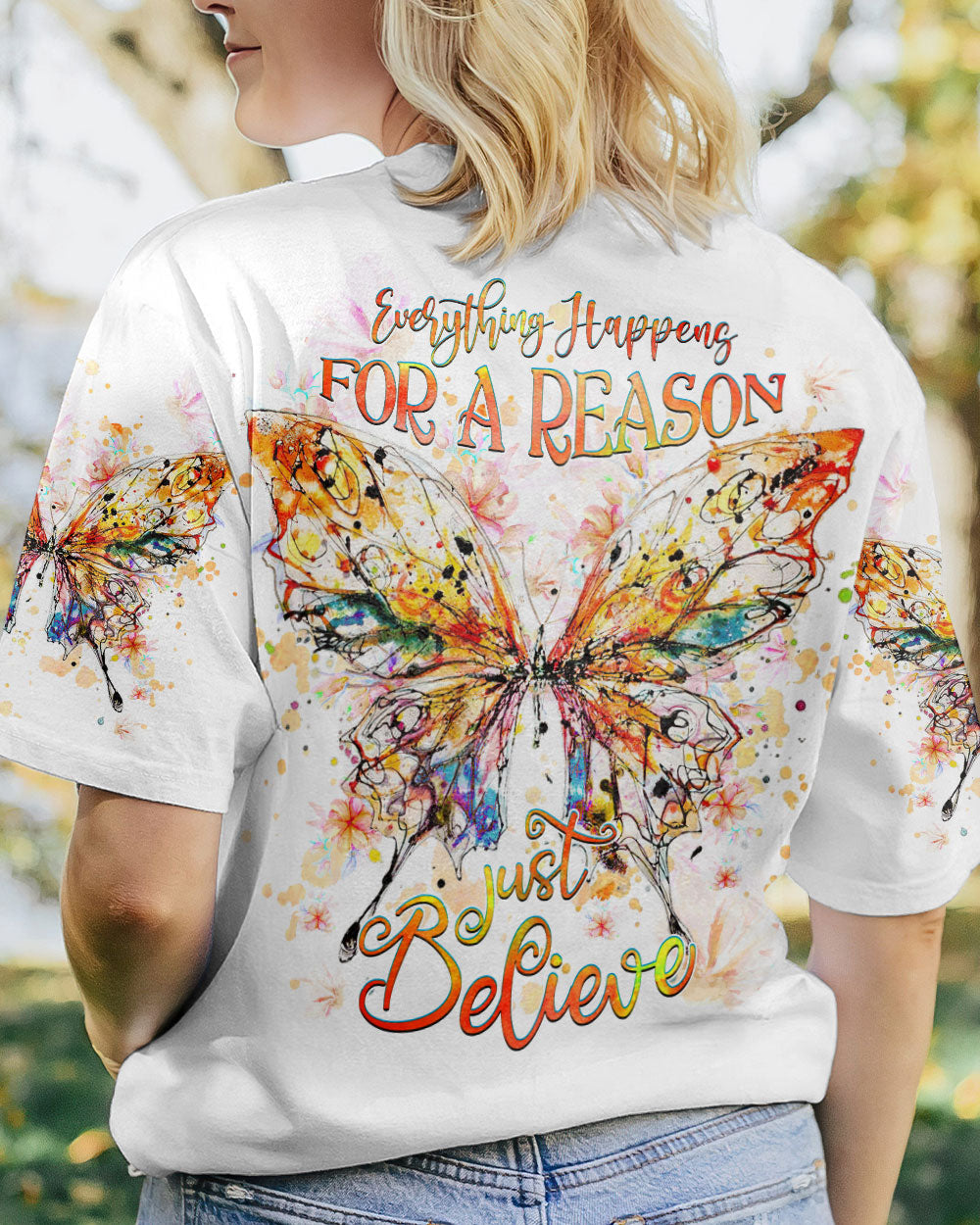 JUST BELIEVE BUTTERFLY ALL OVER PRINT - YHHG1907231