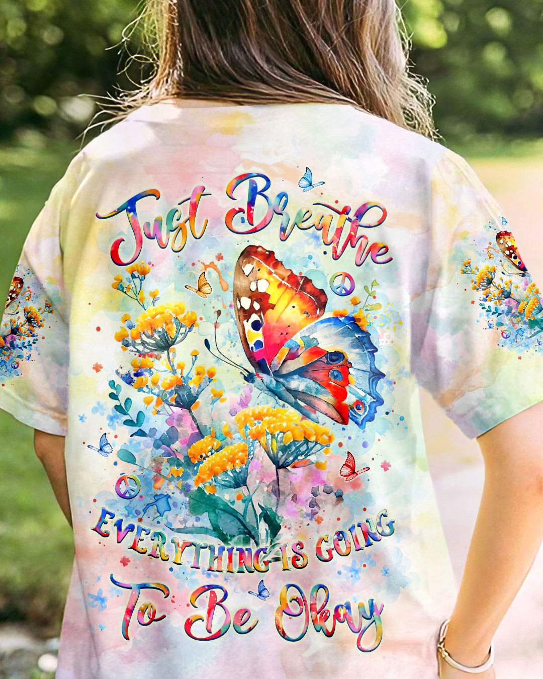JUST BREATHE BUTTERFLY ALL OVER PRINT - YHLT2907241