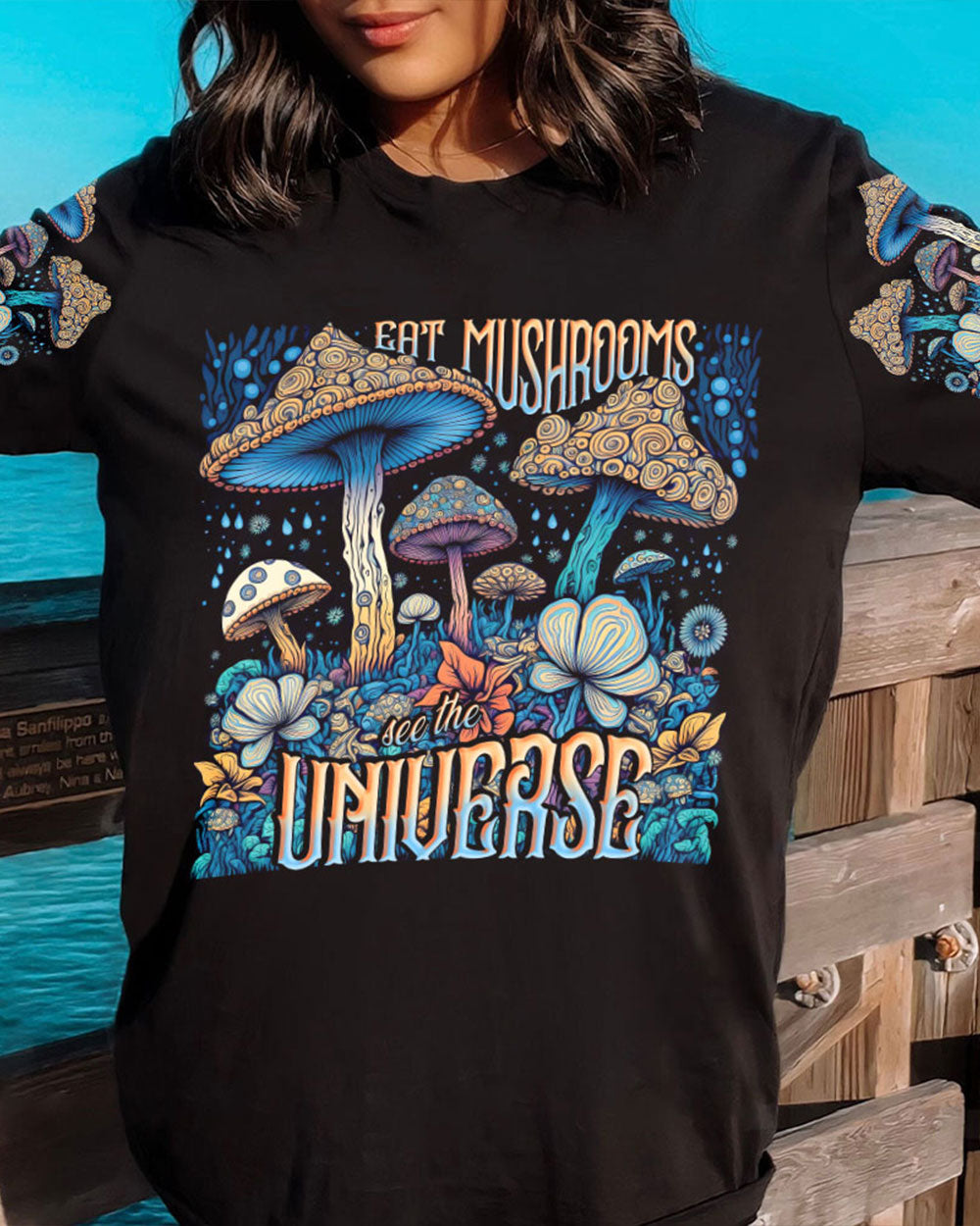 EAT MUSHROOMS SEE THE UNIVERSE ALL OVER PRINT - TLNT1005232