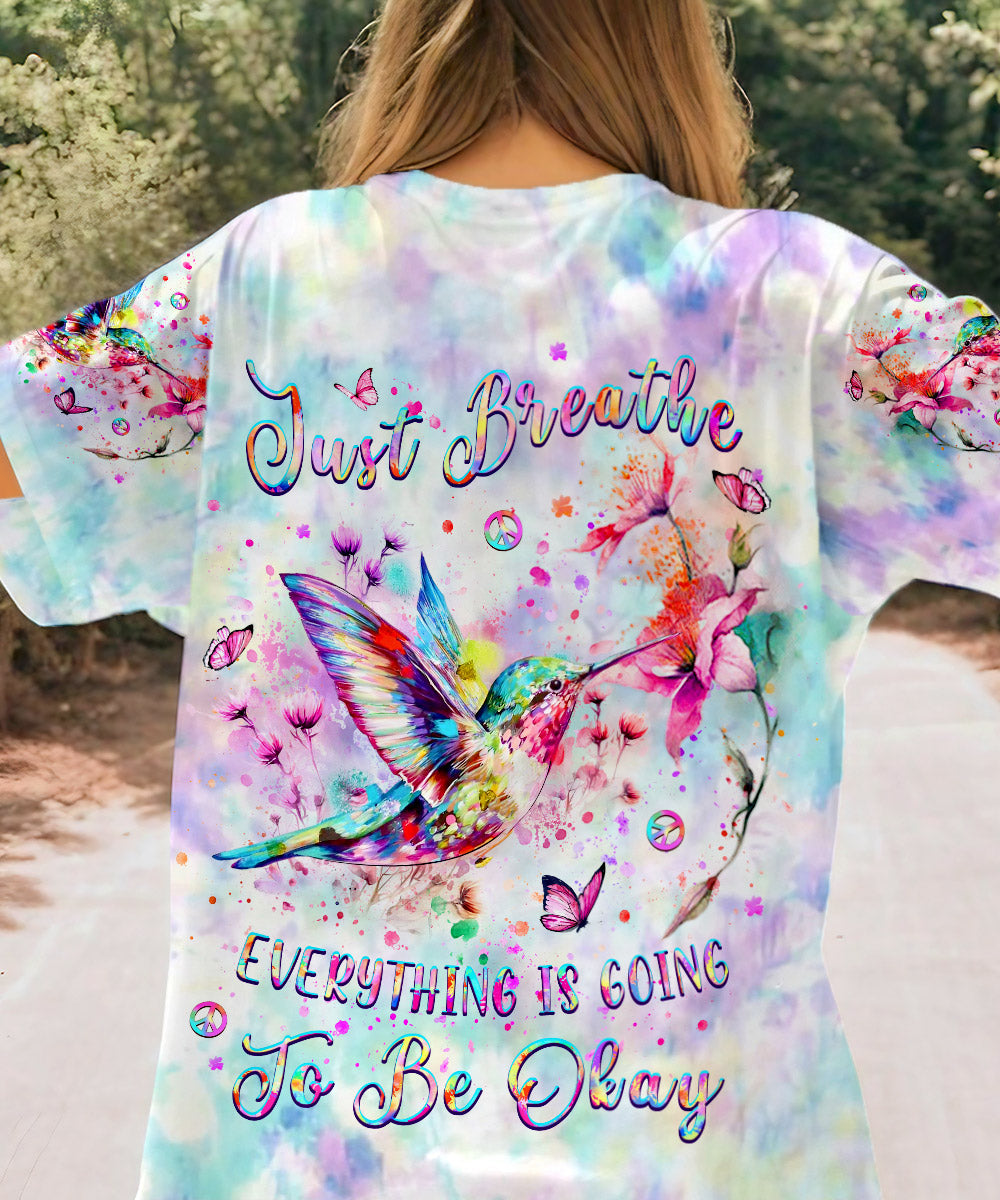JUST BREATHE HUMMINGBIRD ALL OVER PRINT - YHLT2103241