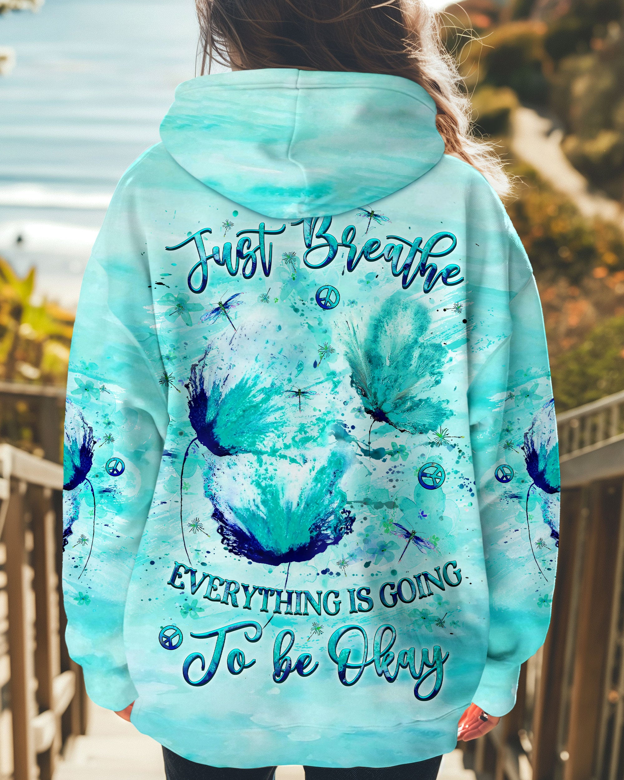 JUST BREATHE BUTTERFLY ALL OVER PRINT - YHLT3009242