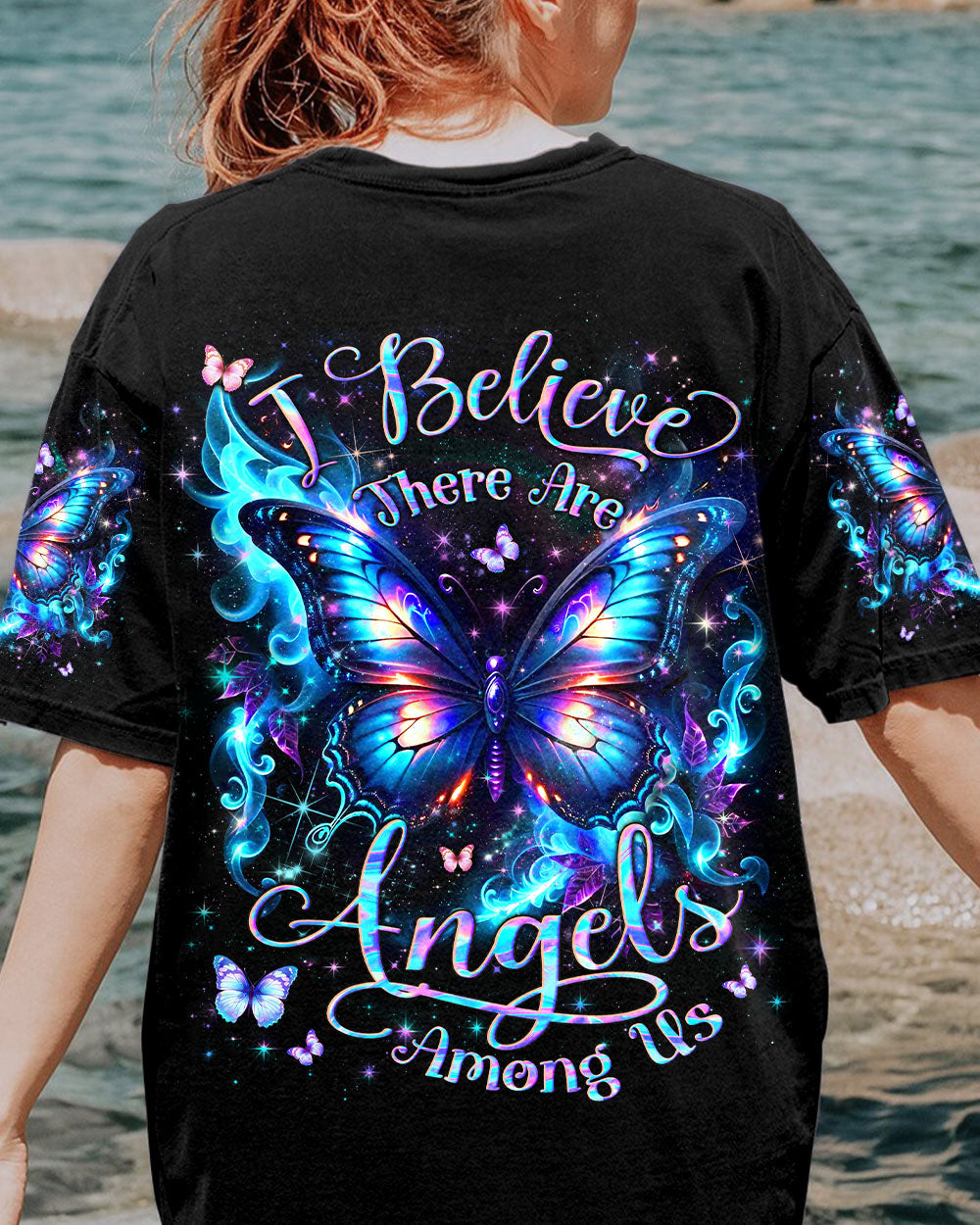 I BELIEVE THERE ARE ANGELS AMONG US BUTTERFLY ALL OVER PRINT - YHLN1604242