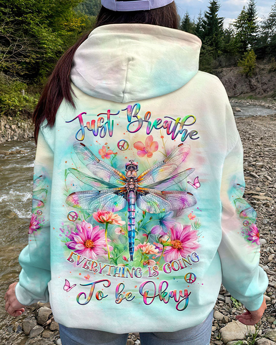 JUST BREATHE DRAGONFLY ALL OVER PRINT - YHLT3008242