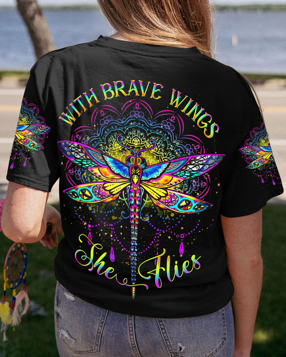 WITH BRAVE WINGS SHE FLIES ALL OVER PRINT - YHDU1606231