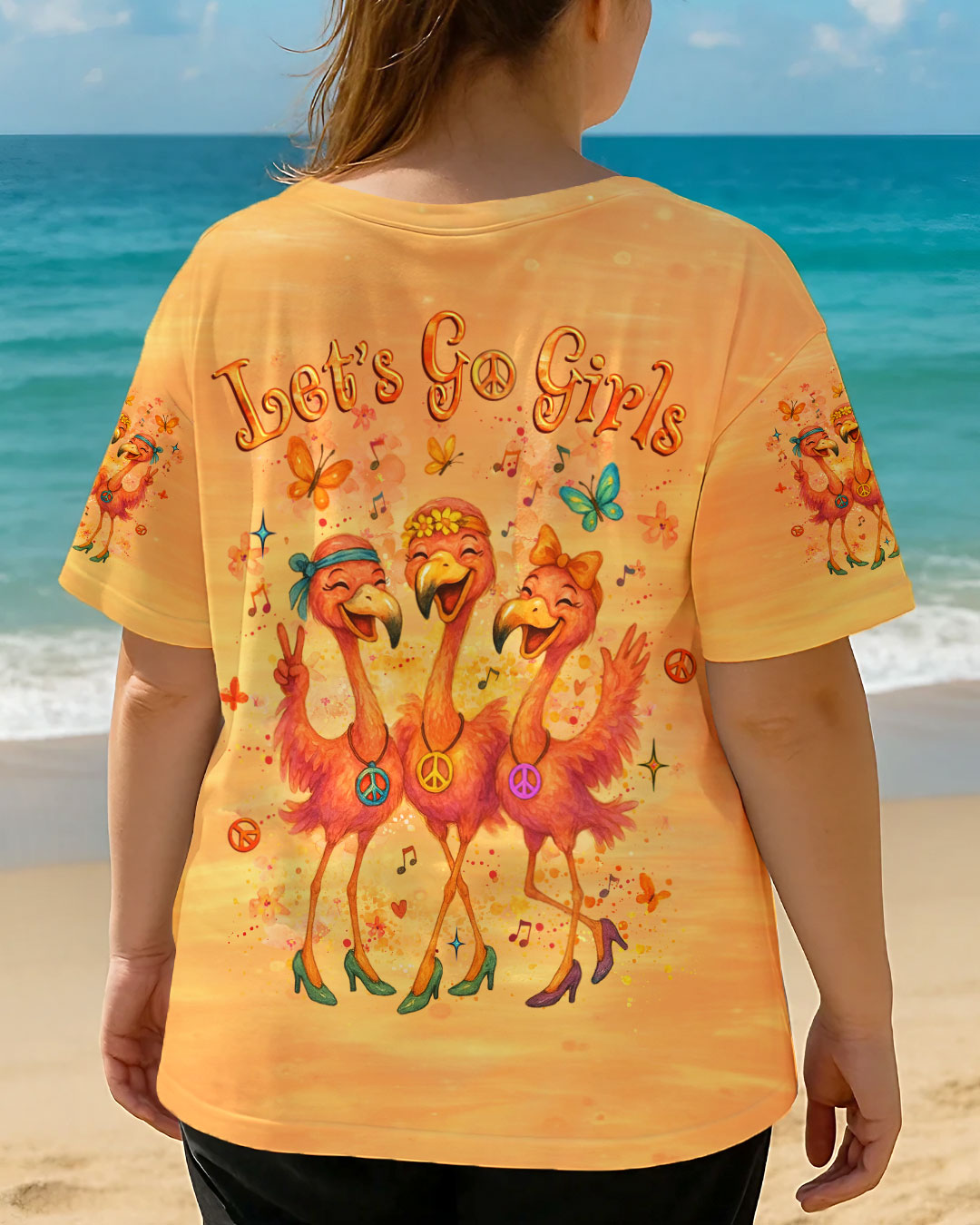 LET'S GO GIRLS FLAMINGO ALL OVER PRINT - YHLT2504252