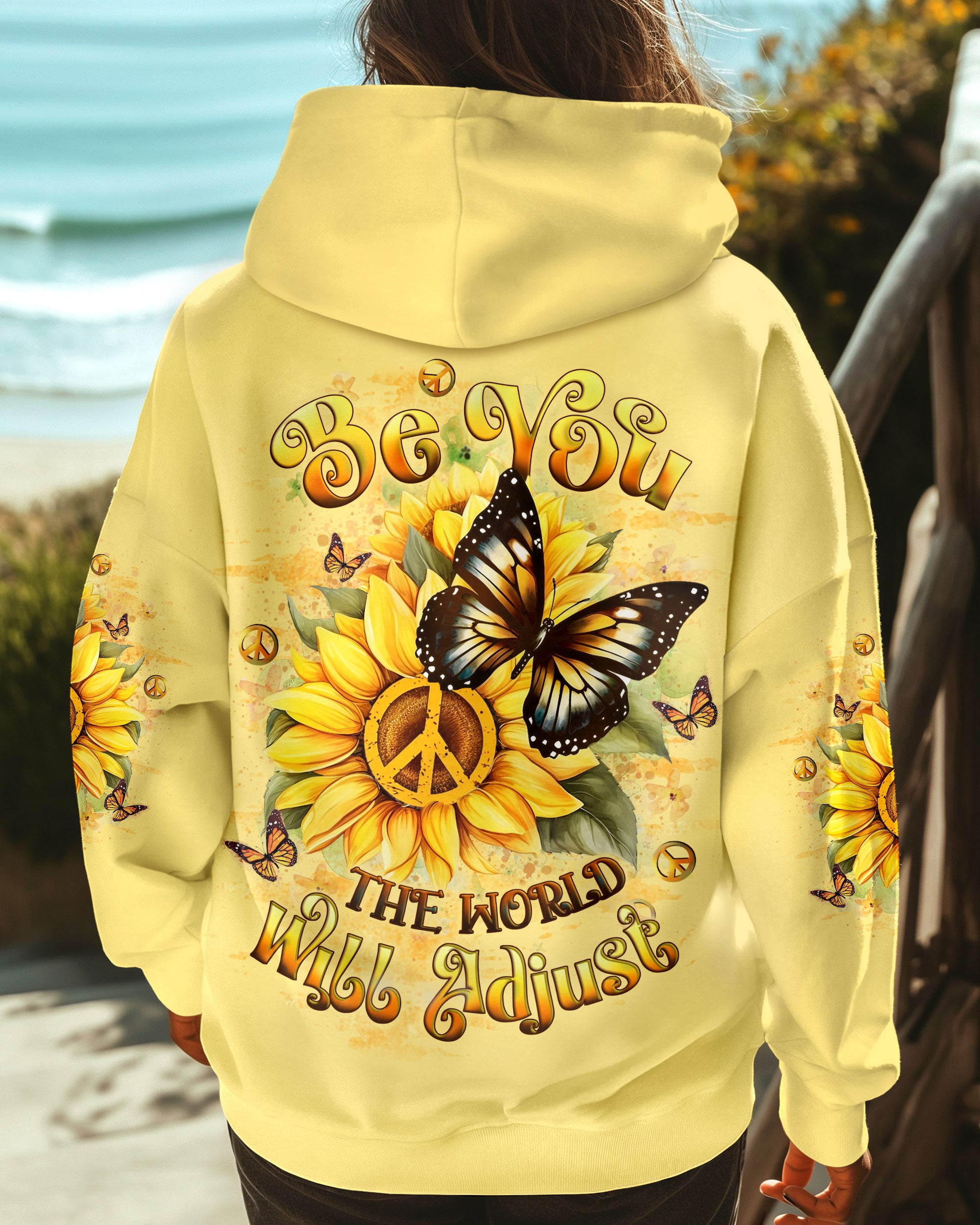 BE YOU THE WORLD WILL ADJUST BUTTERFLY ALL OVER PRINT - YHLT2101254