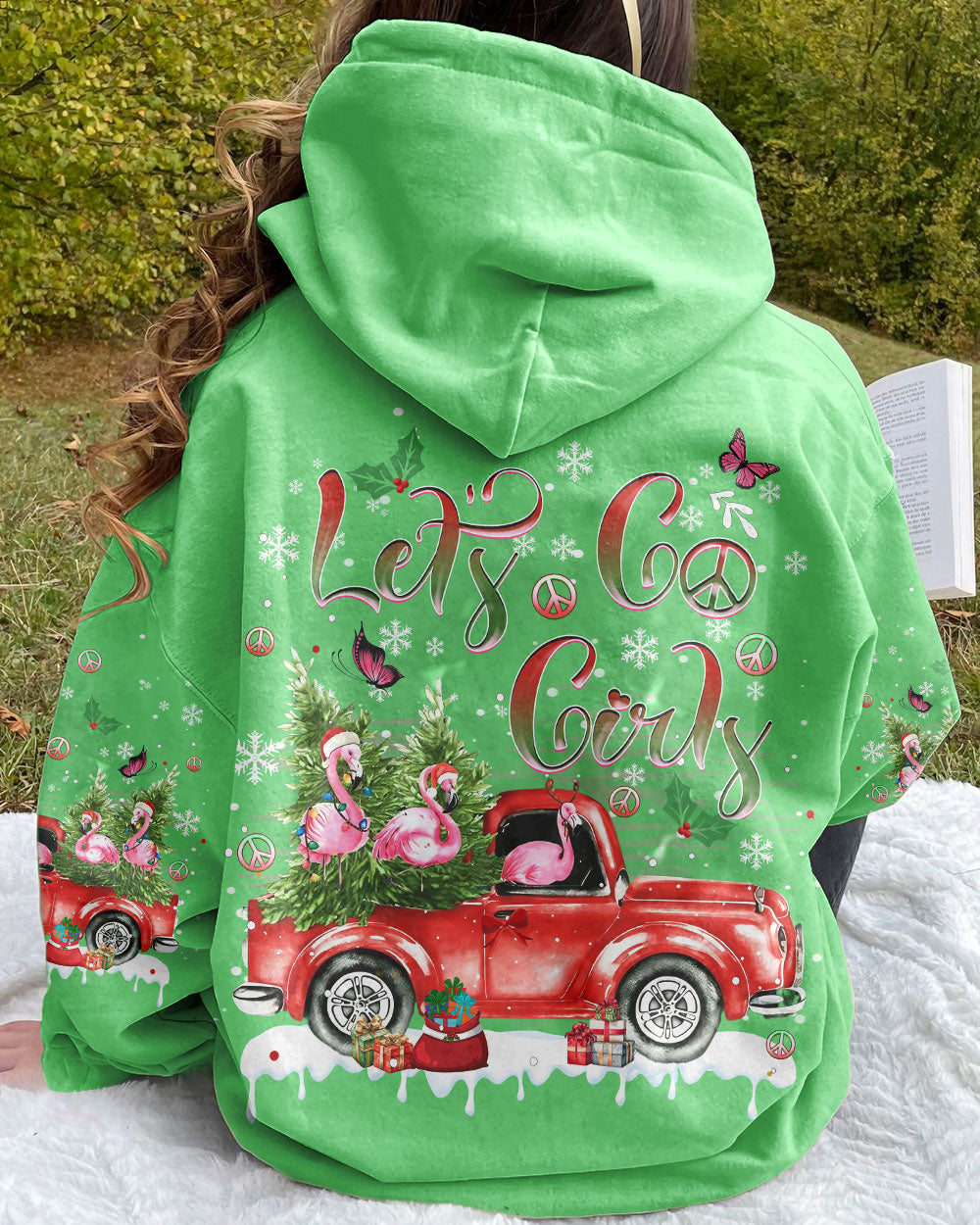 LET'S GO GIRLS FLAMINGO CHRISTMAS ALL OVER PRINT - YHDU1209233