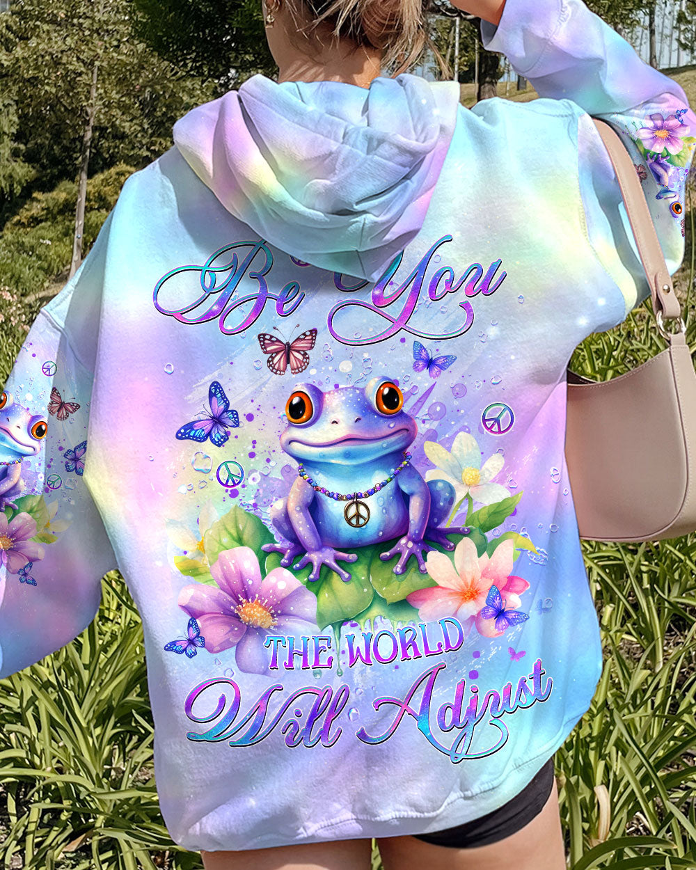 BE YOU THE WORLD WILL ADJUST FROG ALL OVER PRINT - YHDU1212232