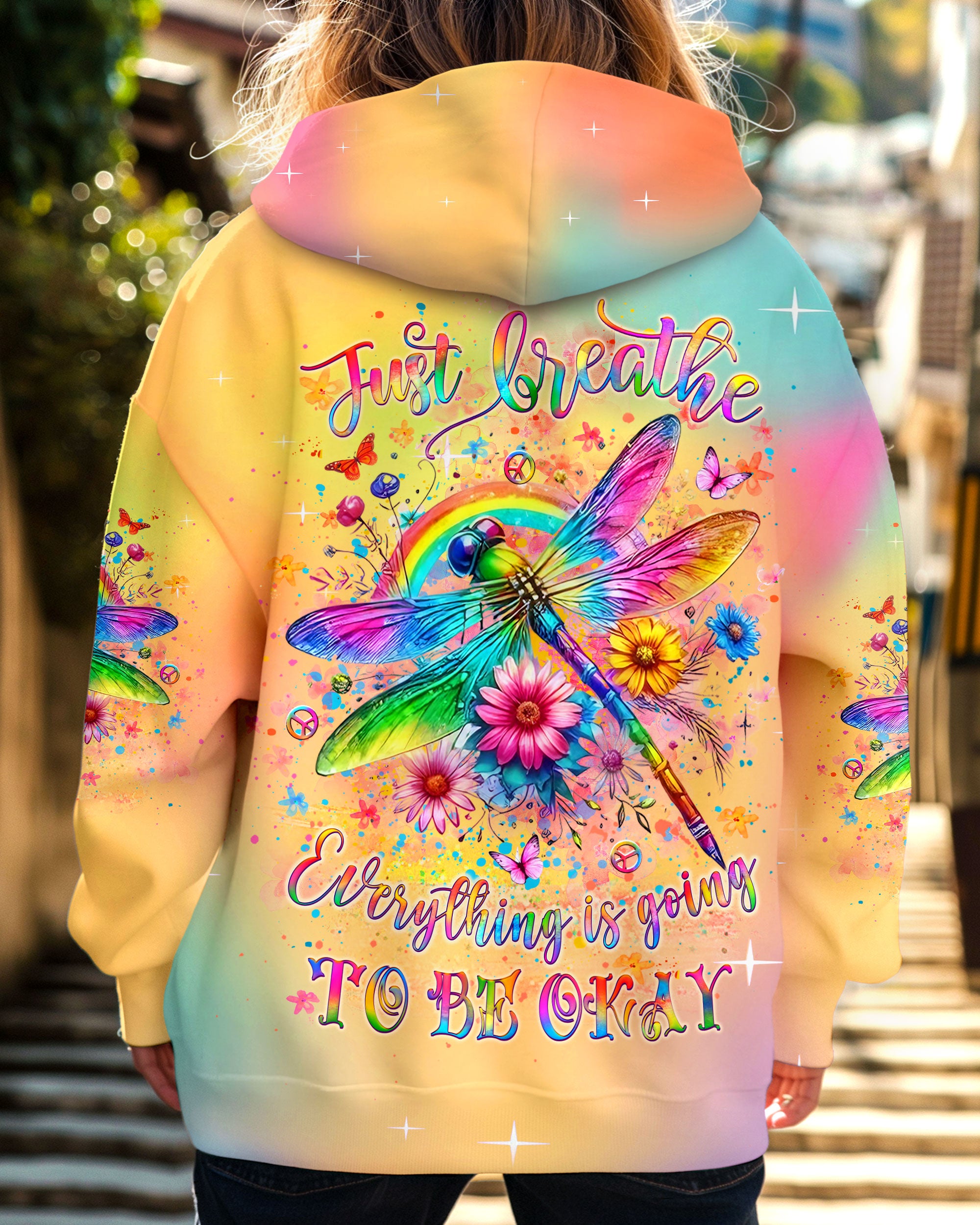 JUST BREATHE DRAGONFLY ALL OVER PRINT - YHLT1309243