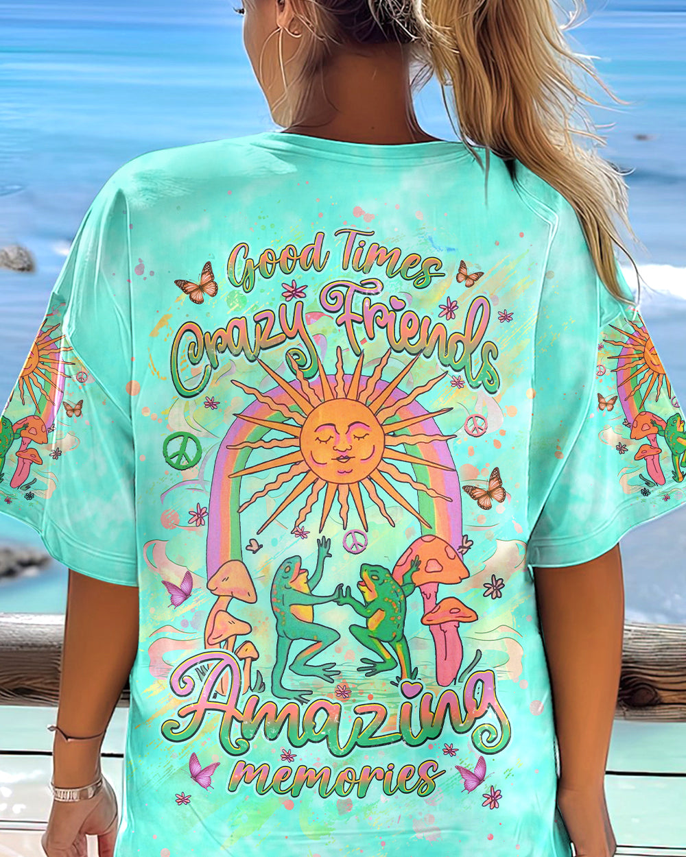 GOOD TIMES CRAZY FRIENDS FROG ALL OVER PRINT - YHHG0305243