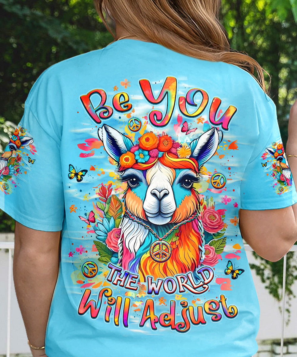 BE YOU THE WORLD WILL ADJUST LLAMA ALL OVER PRINT - YHLT0904252