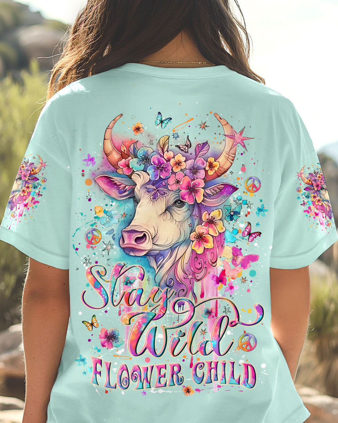STAY WILD FLOWER CHILD HEIFER ALL OVER PRINT - YHLT0108243