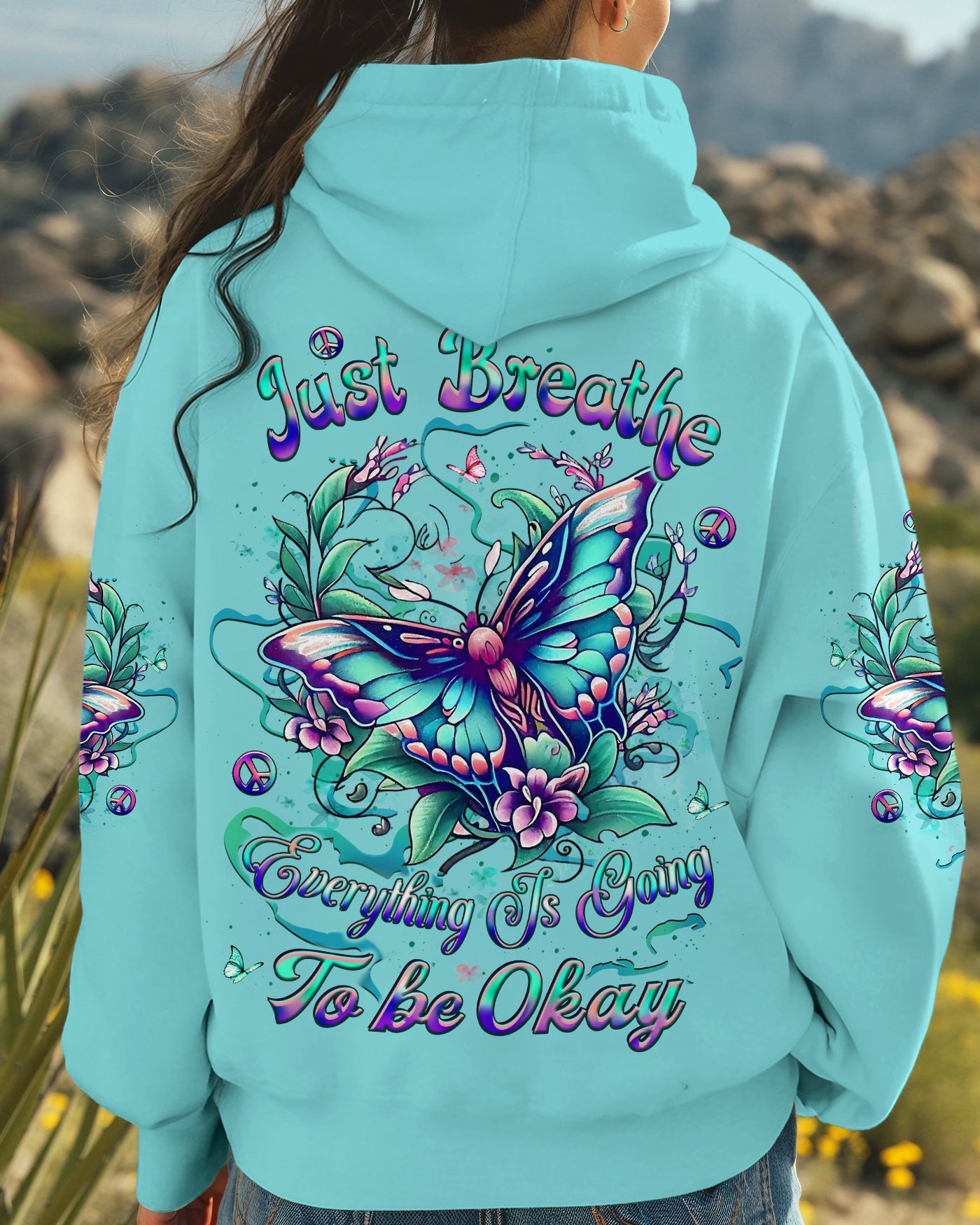 JUST BREATHE BUTTERFLY ALL OVER PRINT - YHLT0303252