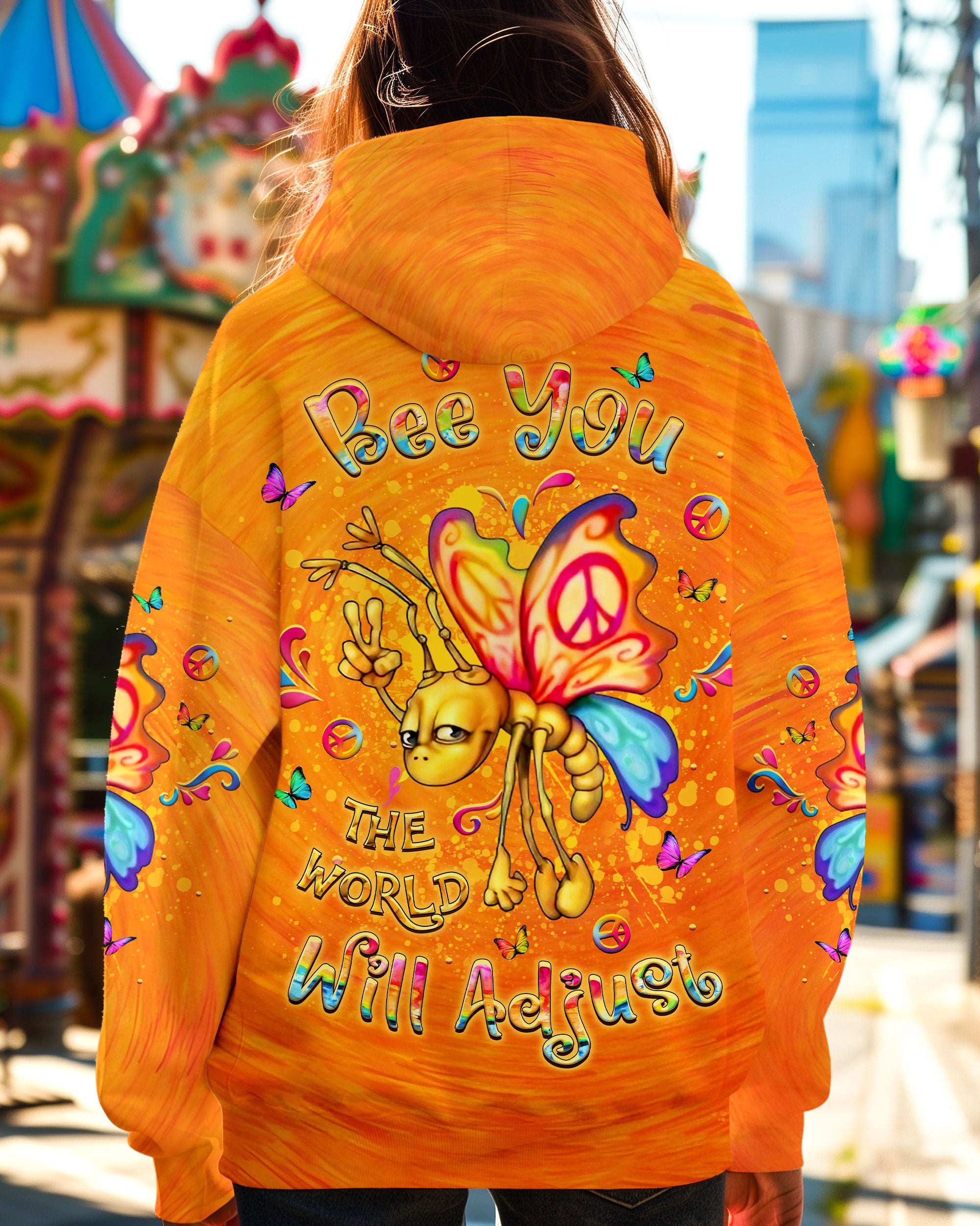 BEE YOU THE WORLD WILL ADJUST ALL OVER PRINT - YHLT2609244