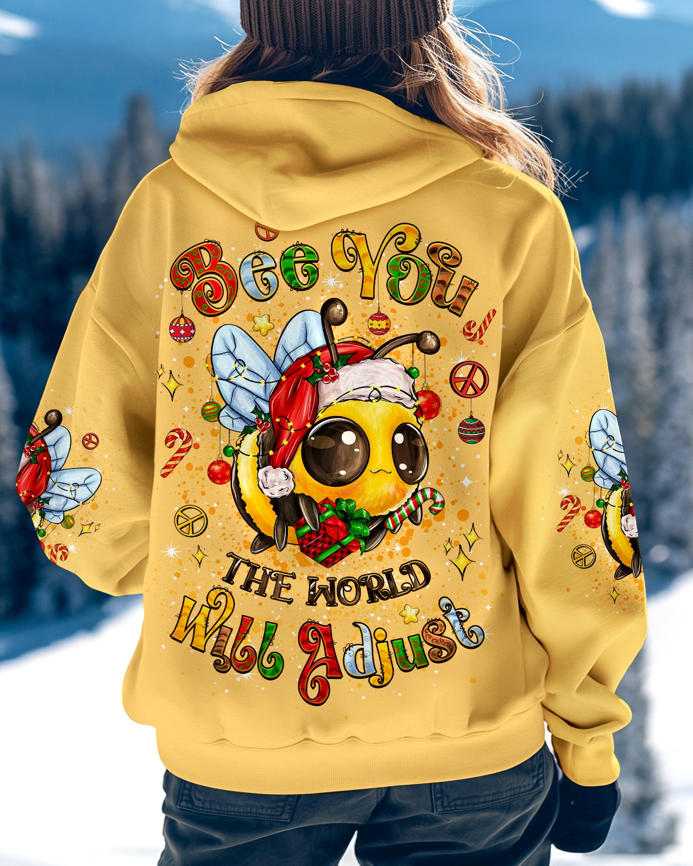 BEE YOU THE WORLD WILL ADJUST CHRISTMAS ALL OVER PRINT - TYLT1311245