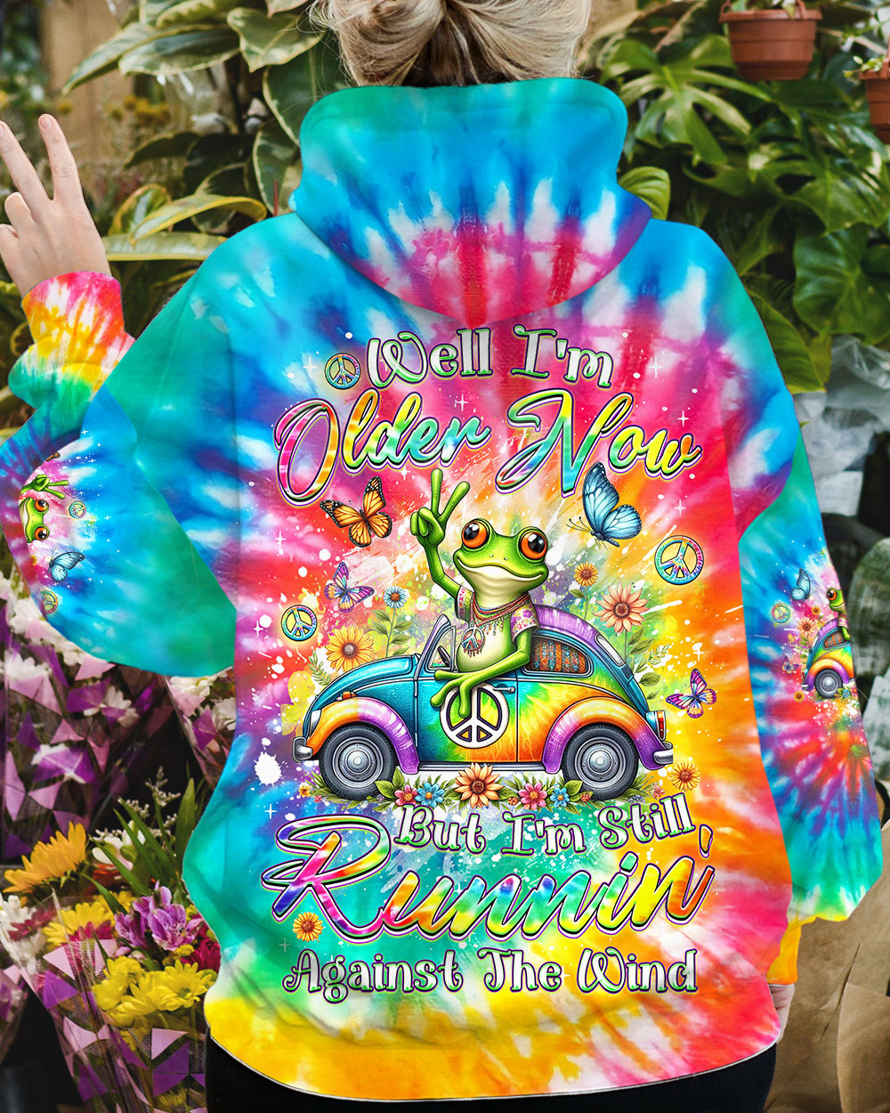 RUNNING AGAINST THE WIND FROG TIE DYE ALL OVER PRINT - YHDU1701243