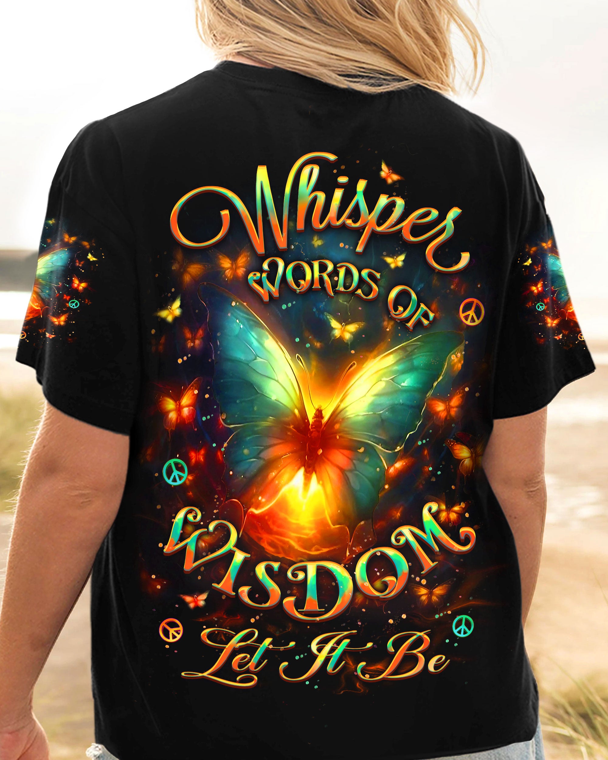 WHISPER WORDS OF WISDOM LET IT BE BUTTERFLY ALL OVER PRINT - YHLT0304252
