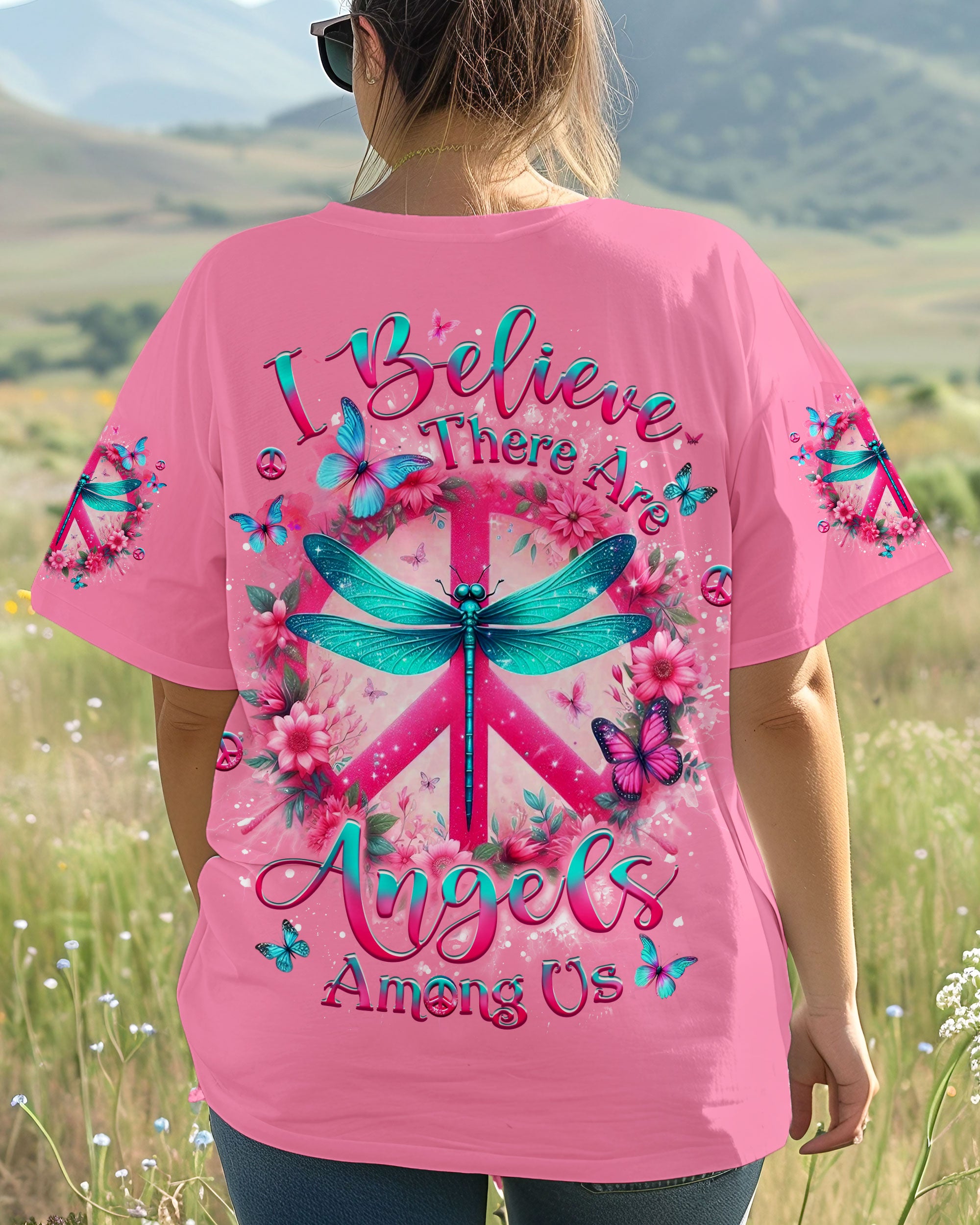 I BELIEVE THERE ARE ANGELS AMONG US DRAGONFLY ALL OVER PRINT - YHLT2503254
