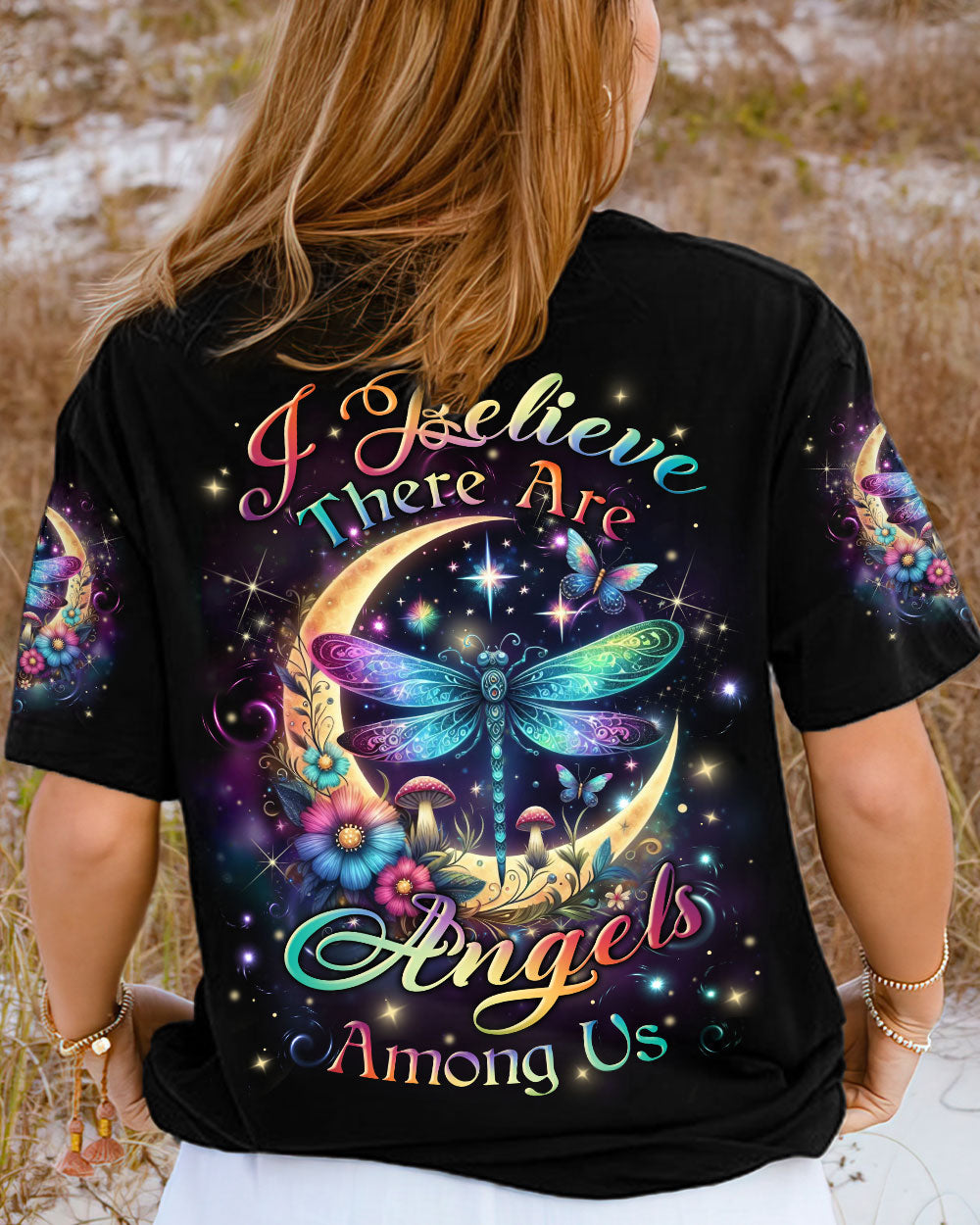 I BELIEVE THERE ARE ANGELS AMONG US DRAGONFLY ALL OVER PRINT - YHLN2903241