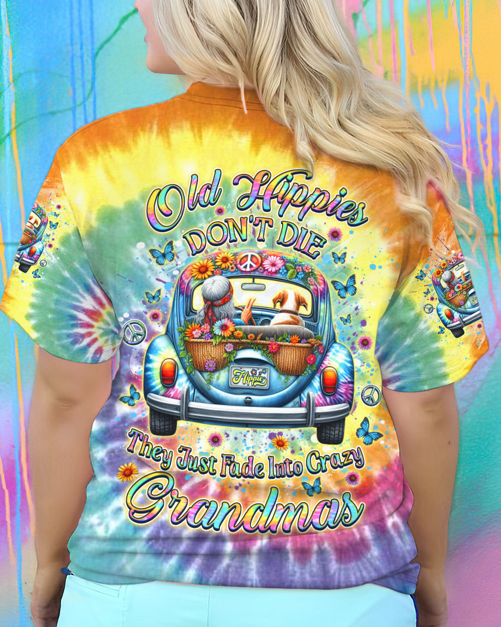 OLD HIPPIES DON'T DIE HIPPIE GRANDMAS ALL OVER PRINT - YHDU1801243