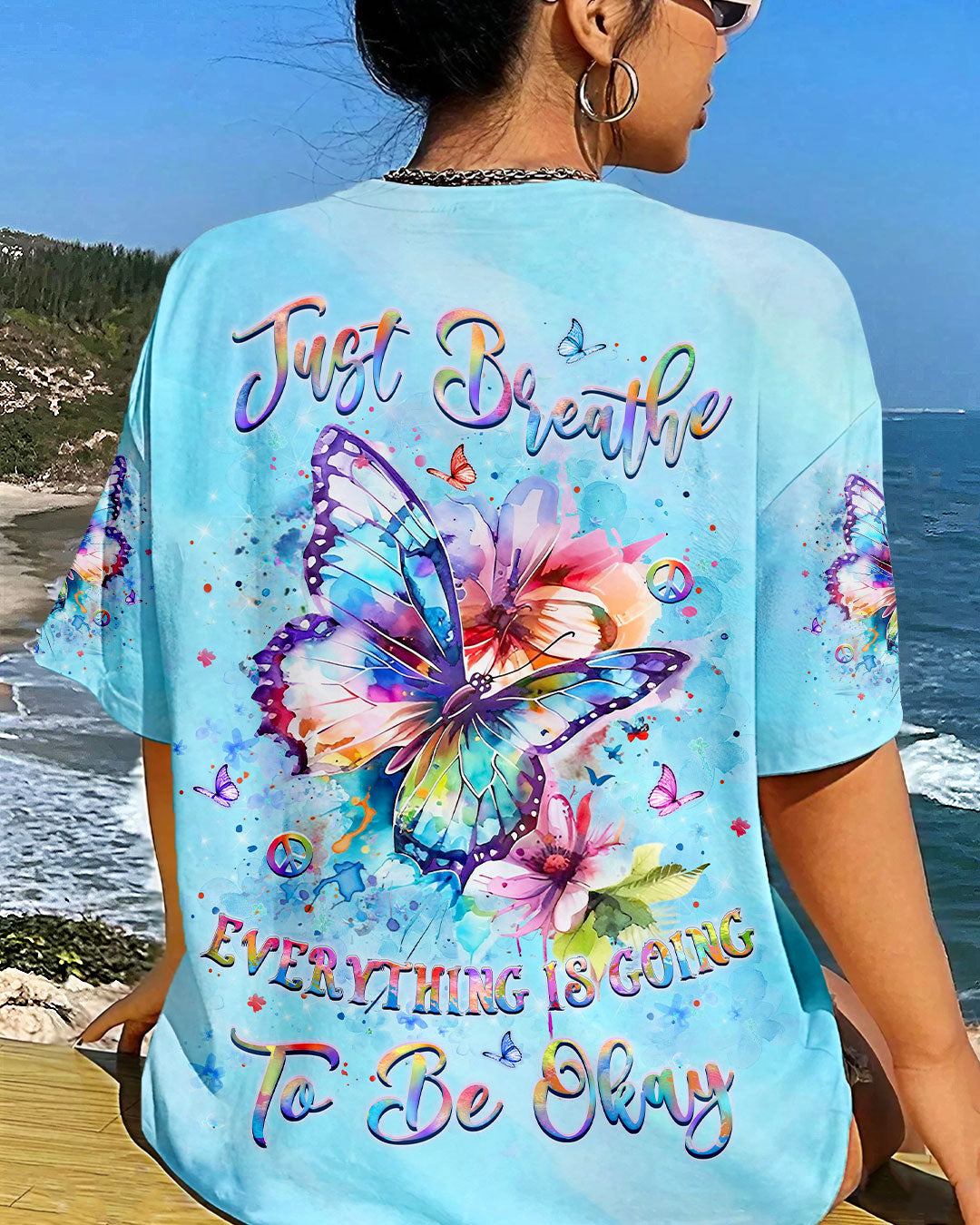 JUST BREATHE BUTTERFLY ALL OVER PRINT - YHLT2207242