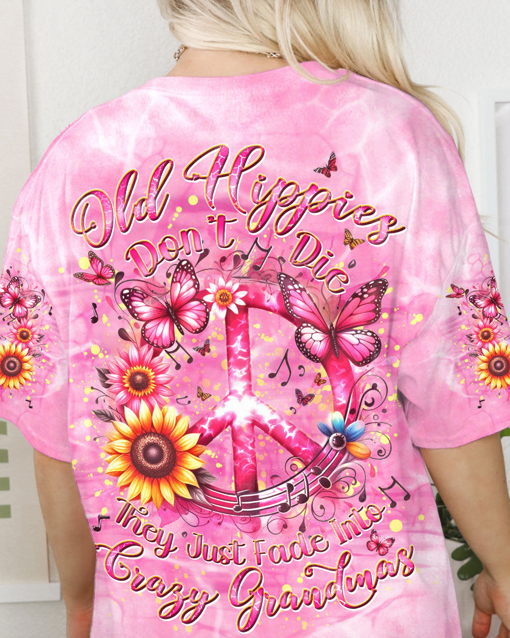 OLD HIPPIES DON'T DIE HIPPIE GRANDMAS ALL OVER PRINT - YHDU1504241