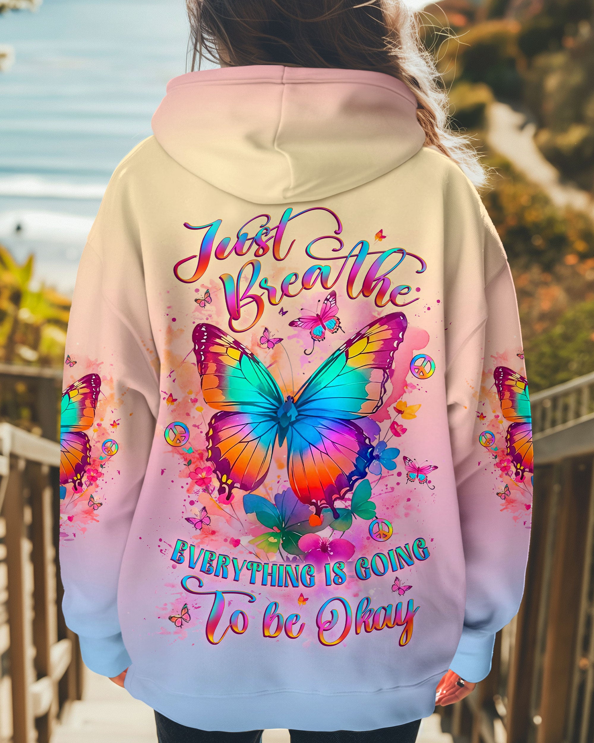 JUST BREATHE BUTTERFLY ALL OVER PRINT - YHLT1911241