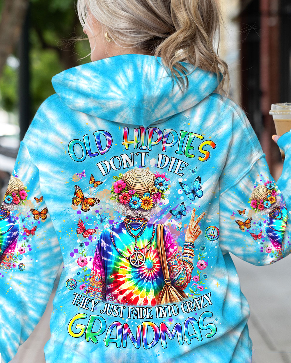 OLD HIPPIES DON'T DIE HIPPIE GRANDMAS ALL OVER PRINT - YHDU1812232