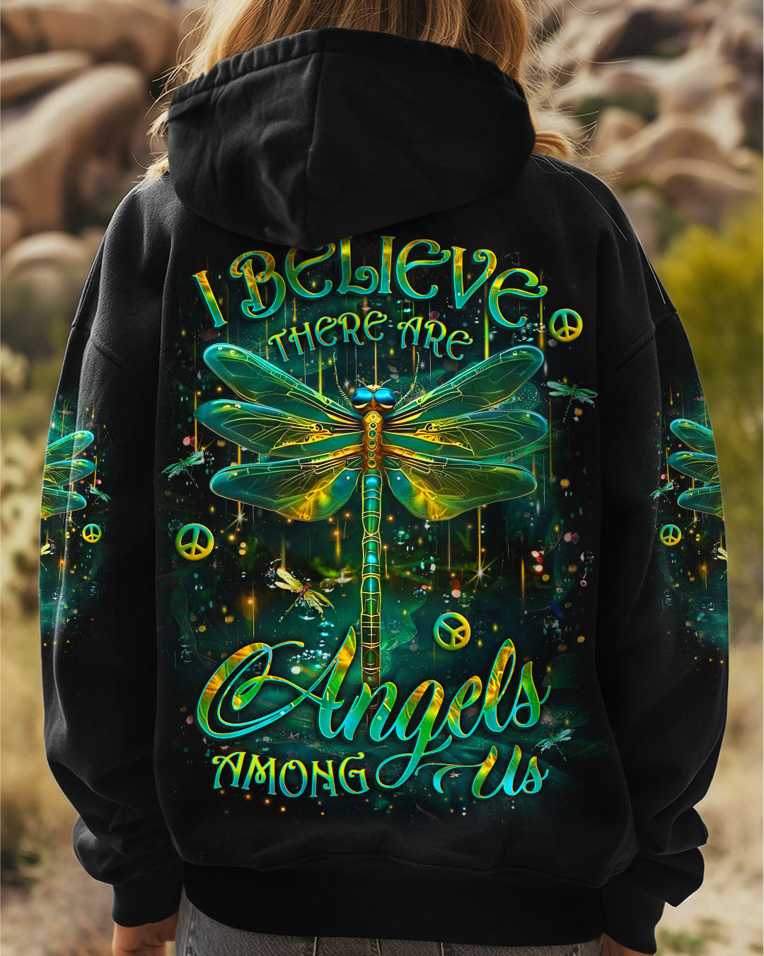 I BELIEVE THERE ARE ANGELS AMONG US DRAGONFLY ALL OVER PRINT - YHLT0912243