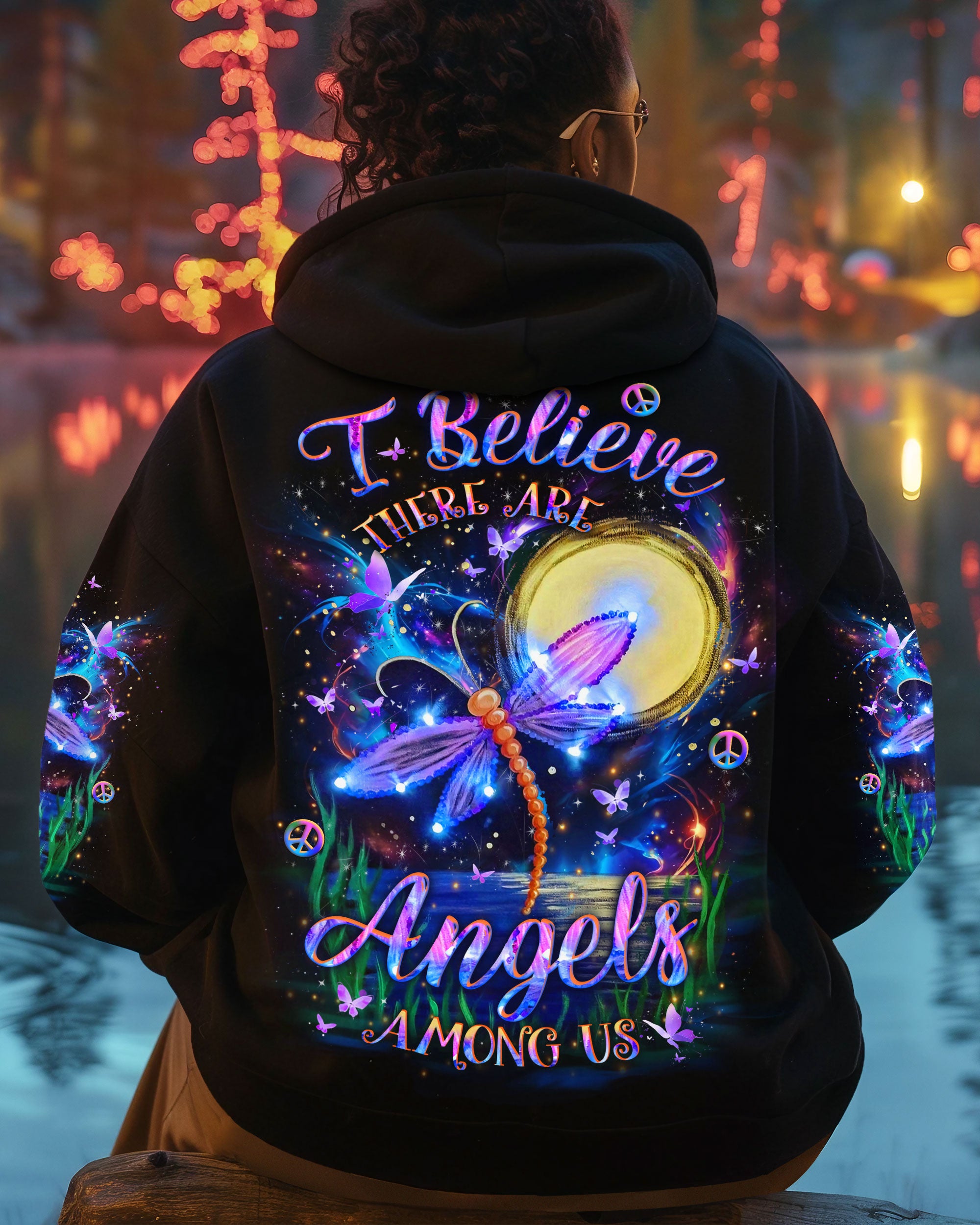 I BELIEVE THERE ARE ANGELS AMONG US DRAGONFLY ALL OVER PRINT - YHLT0612242