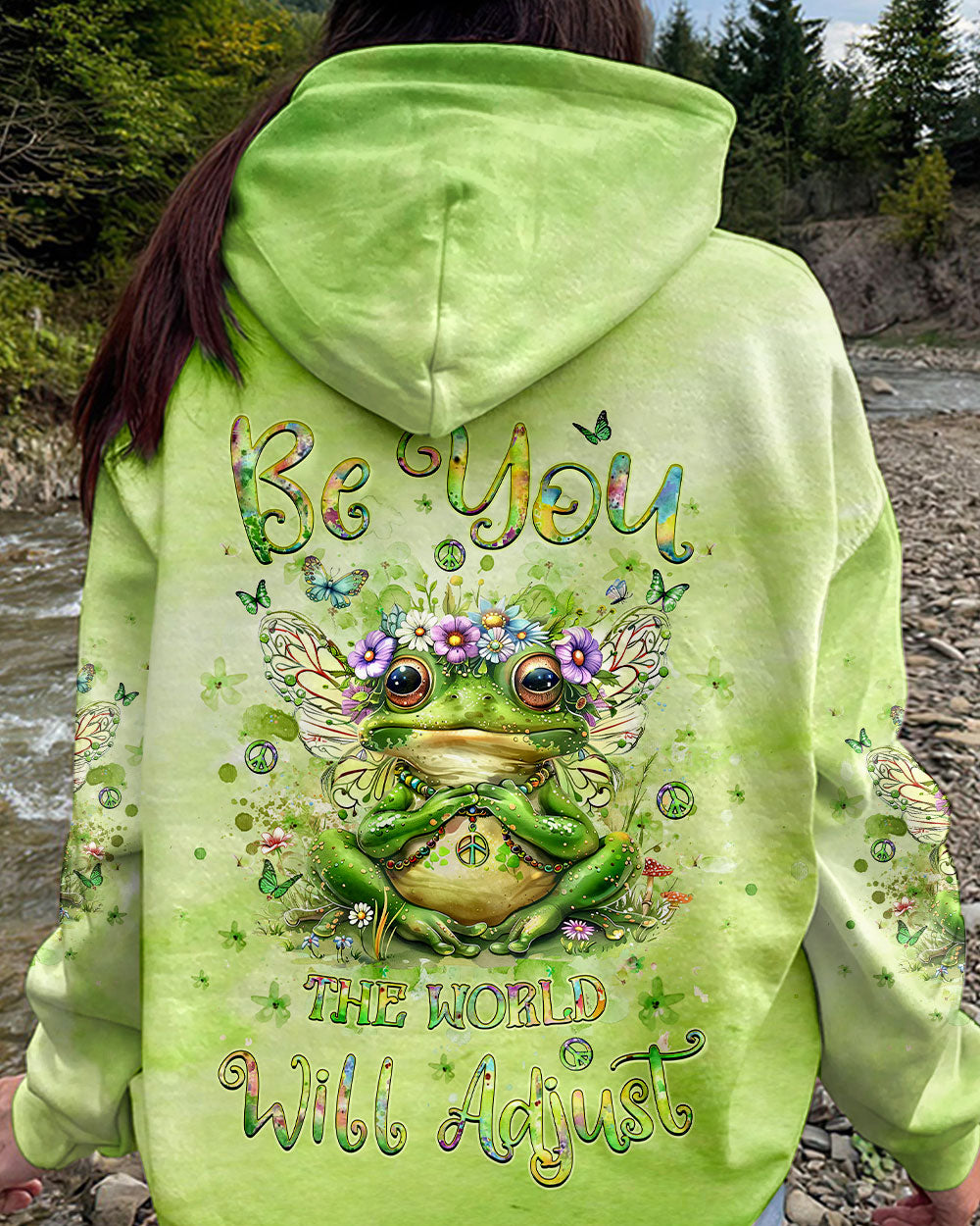 BE YOU THE WORLD WILL ADJUST FROG ALL OVER PRINT - YHLT1203243