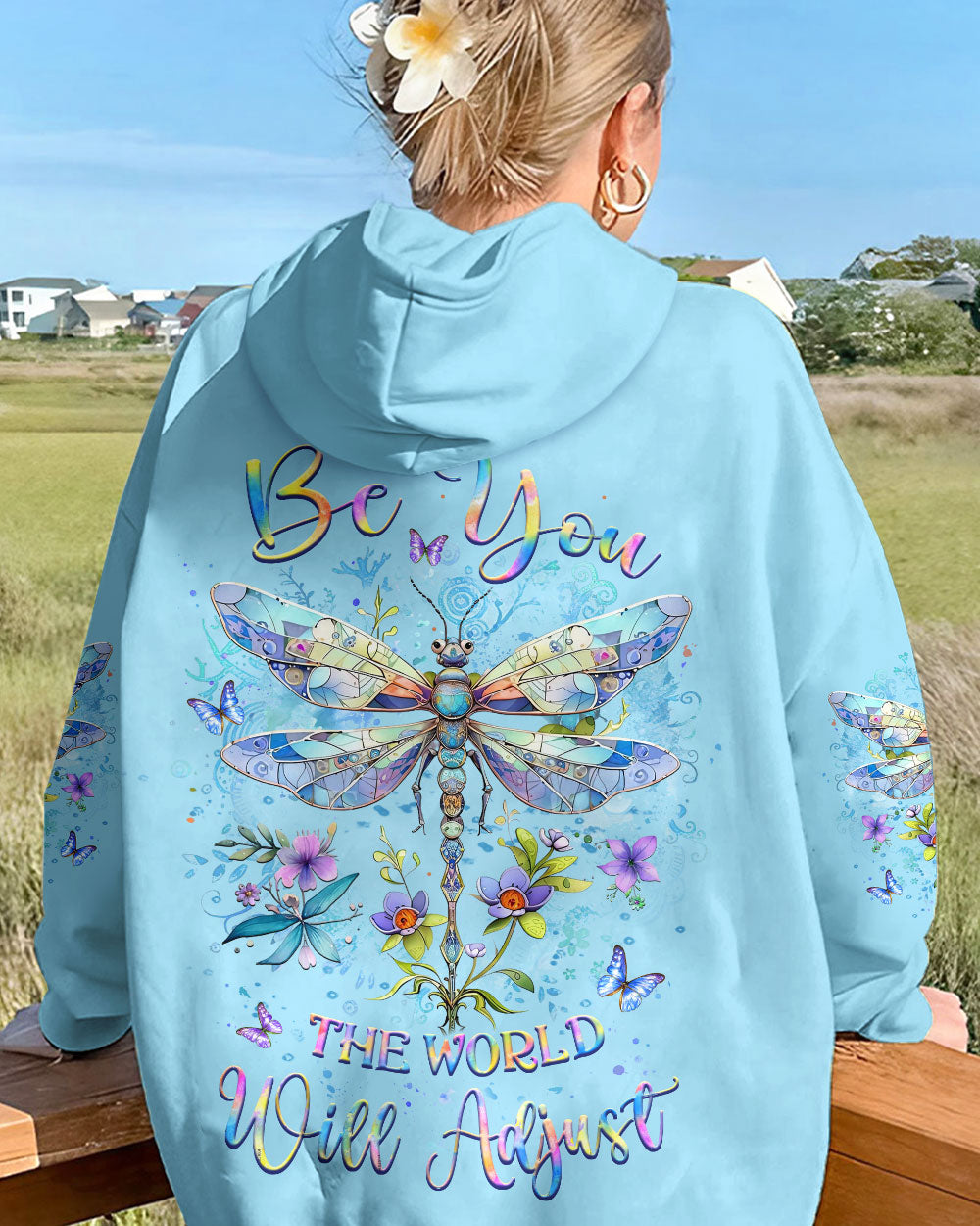 BE YOU THE WORLD WILL ADJUST DRAGONFLY ALL OVER PRINT - YHLT1503242