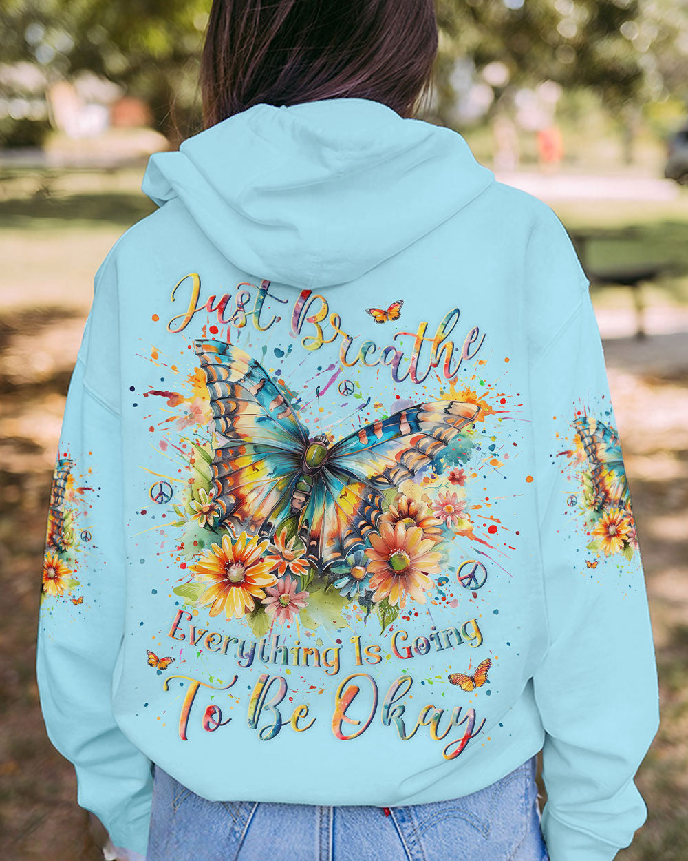 JUST BREATHE BUTTERFLY ALL OVER PRINT - YHLN0703242