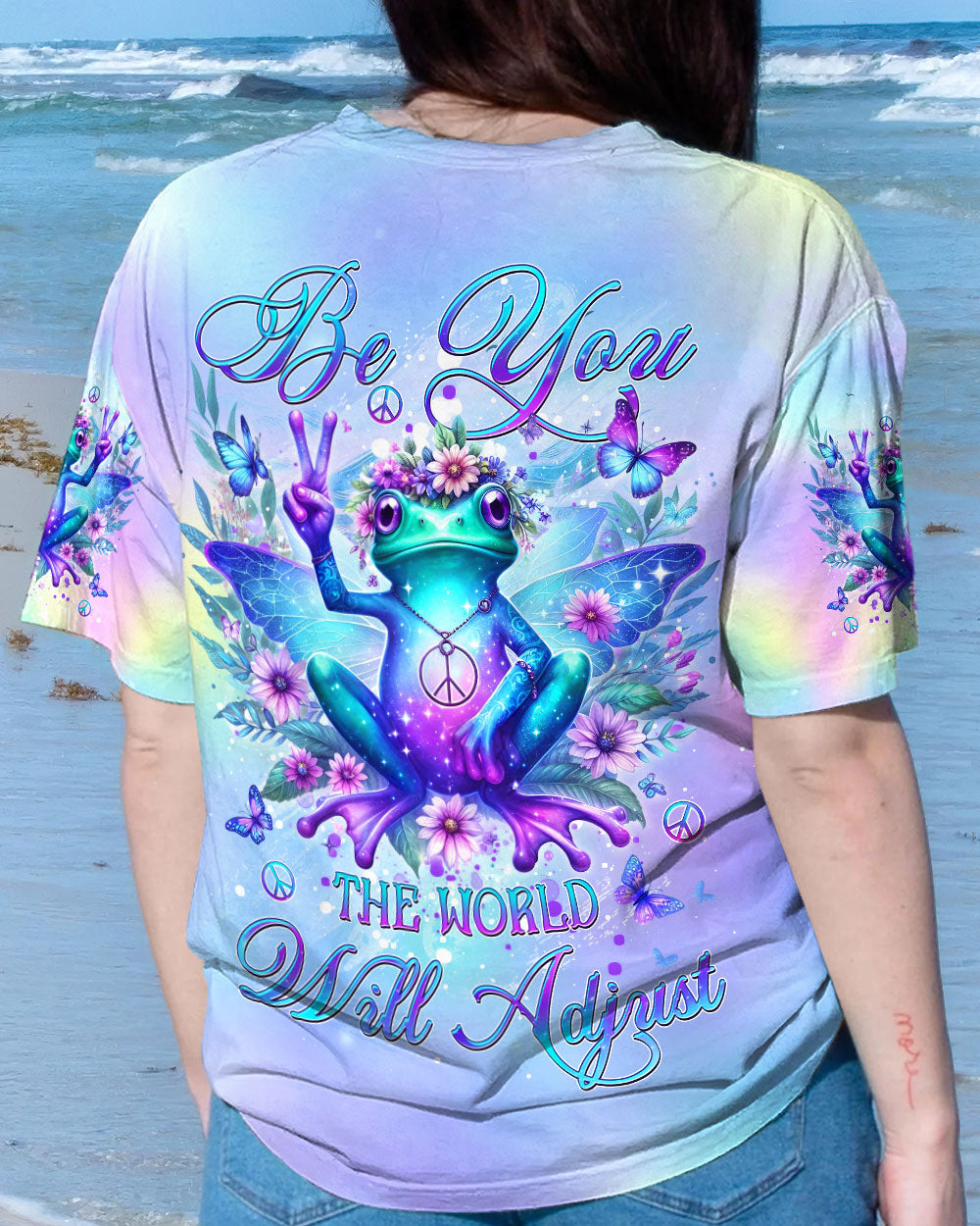 BE YOU THE WORLD WILL ADJUST FROG WINGS ALL OVER PRINT - YHDU2411232