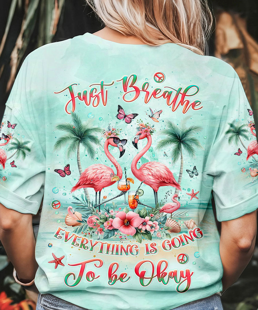 JUST BREATHE FLAMINGO ALL OVER PRINT - YHLT2705241