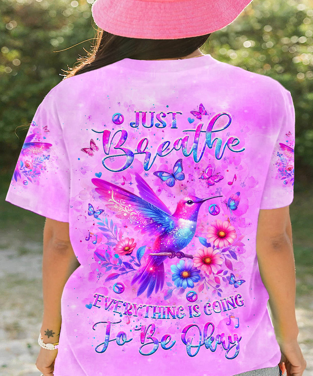 JUST BREATHE HUMMINGBIRD ALL OVER PRINT - YHLT1505241