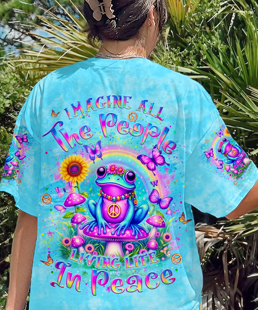 IMAGINE ALL THE PEOPLE LIVING LIFE IN PEACE FROG ALL OVER PRINT - YHLT0205244
