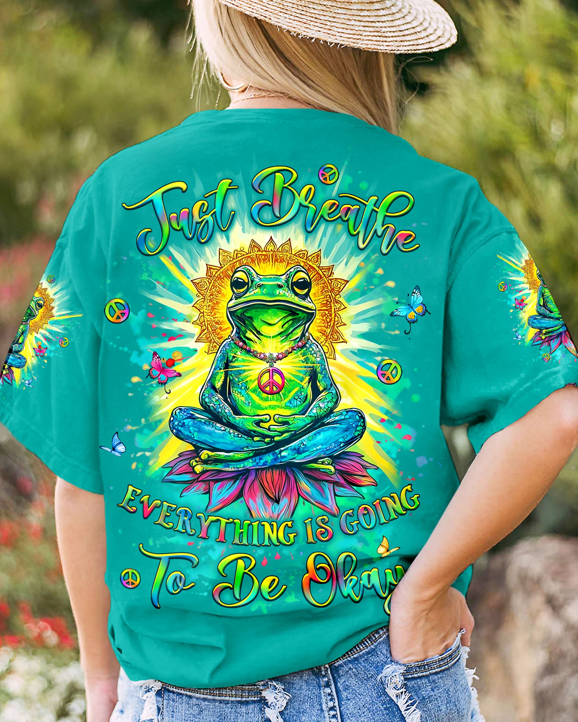 JUST BREATHE FROG ALL OVER PRINT - YHLT0104254