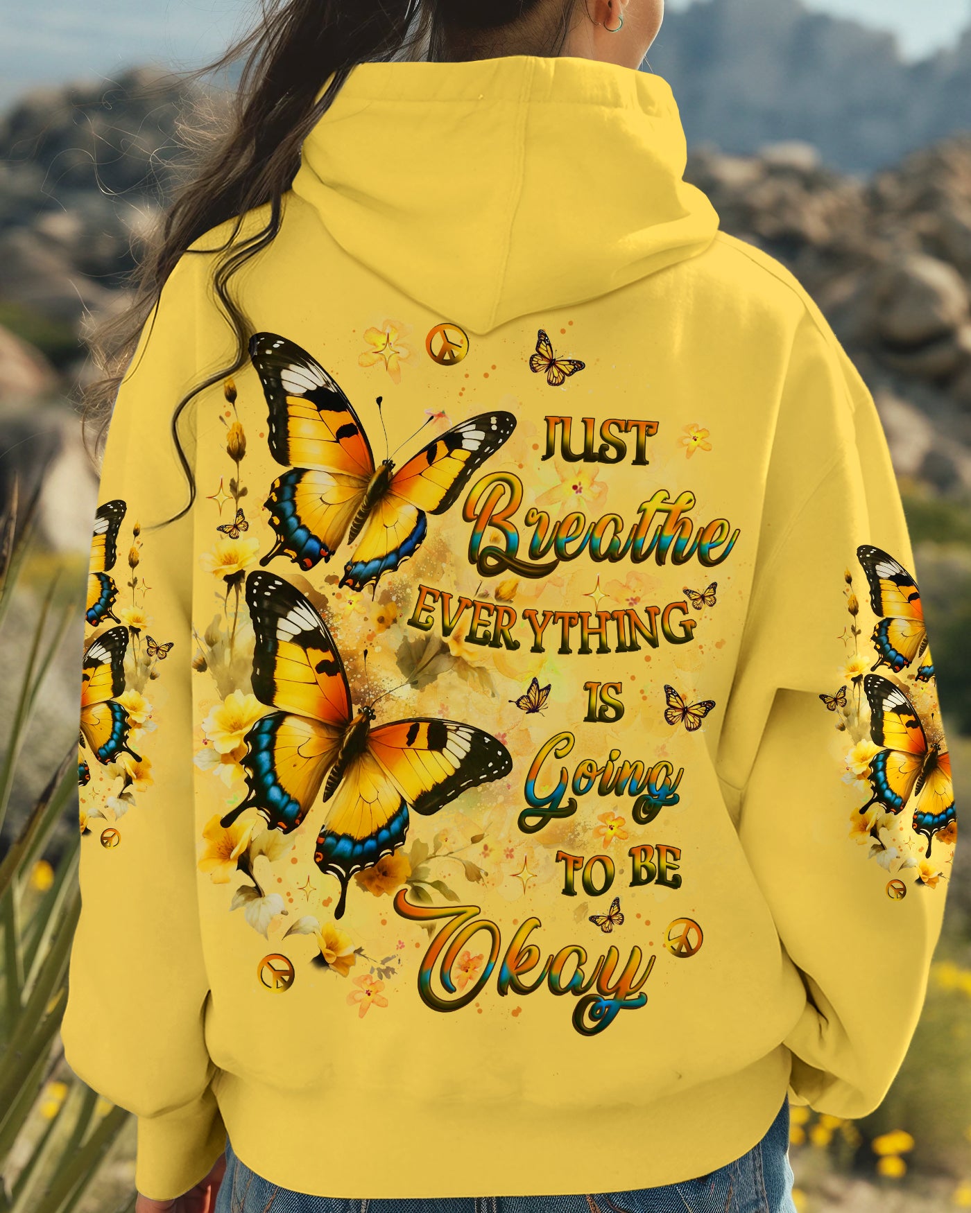 JUST BREATHE BUTTERFLY ALL OVER PRINT - YHLT0302253
