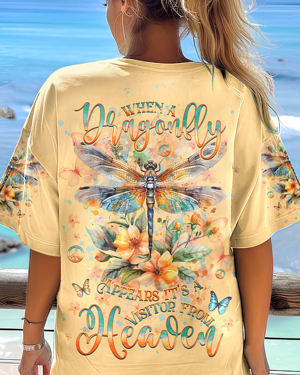 WHEN A DRAGONFLY APPEARS IT'S A VISITOR FROM HEAVEN ALL OVER PRINT - YHHG1704243