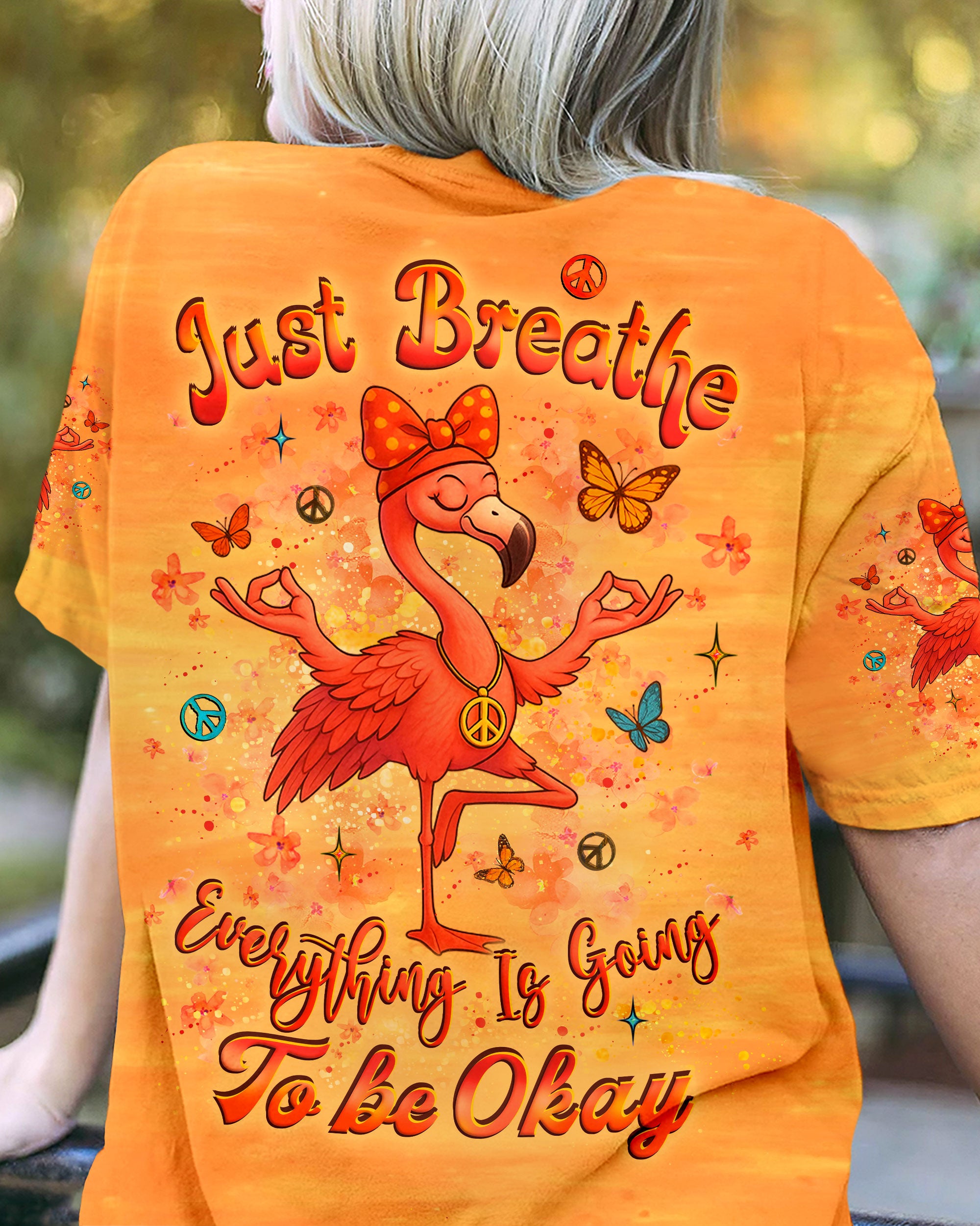 JUST BREATHE FLAMINGO ALL OVER PRINT - YHLT2404251