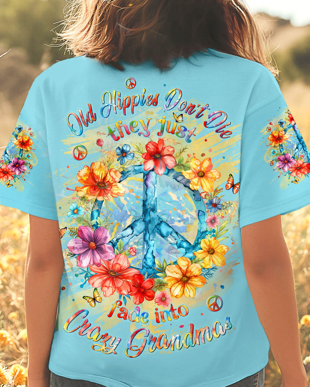 OLD HIPPIES DON'T DIE HIPPIE GRANDMAS ALL OVER PRINT - YHLT0508242
