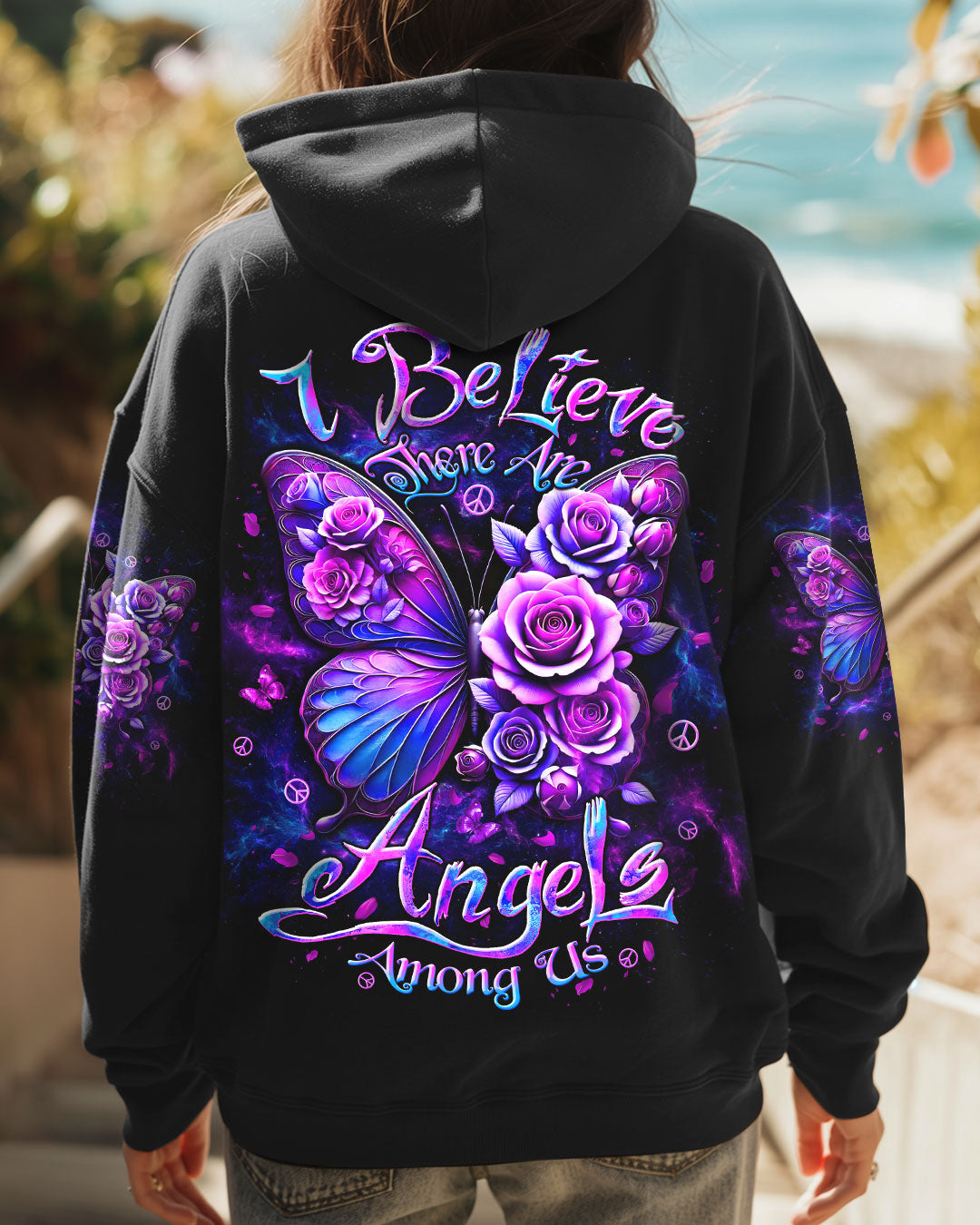 I BELIEVE THERE ARE ANGELS AMONG US BUTTERFLY ALL OVER PRINT - TLTW2509244